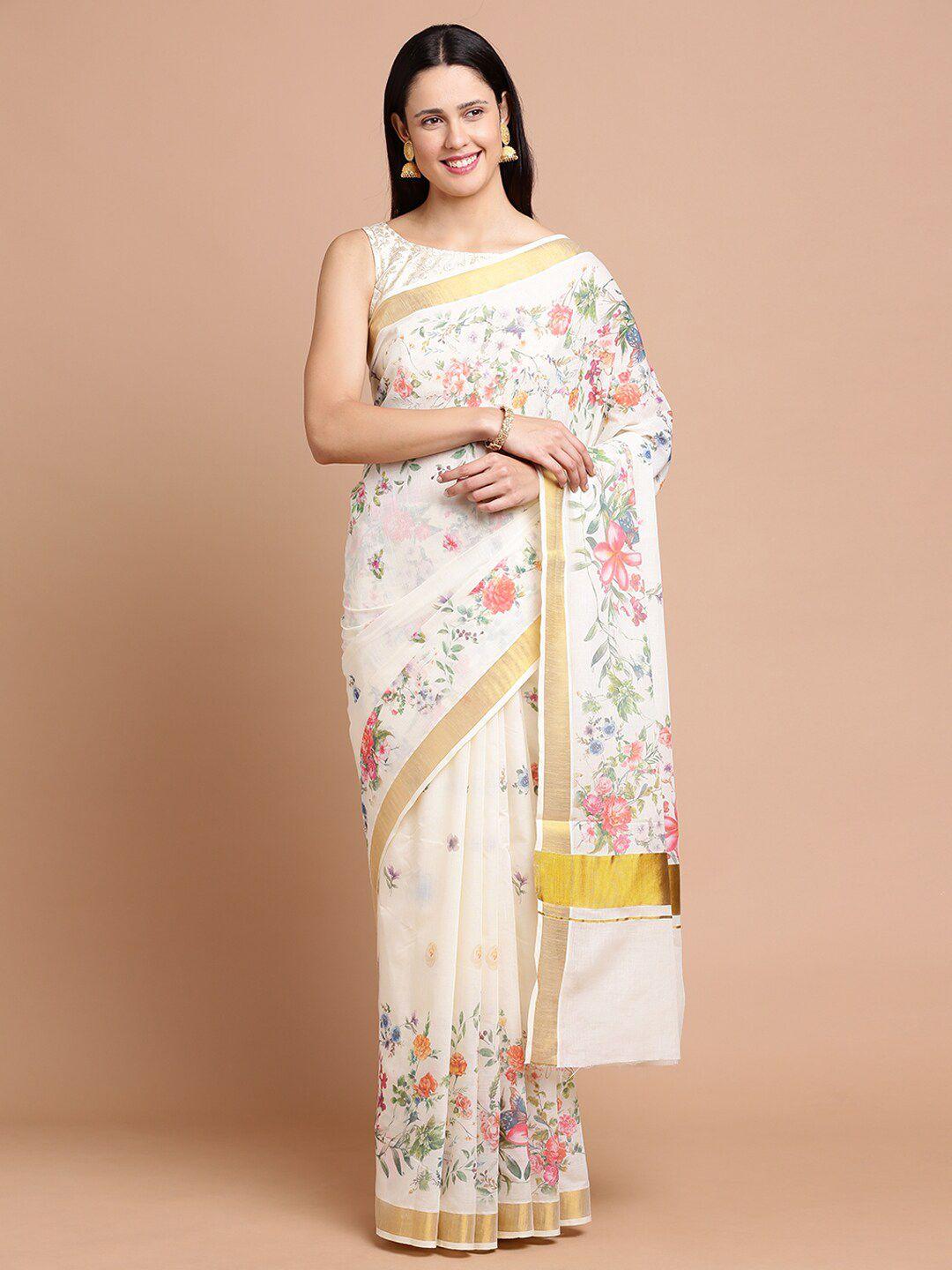 kalyan-silks-floral-printed-zari-silk-cotton-saree