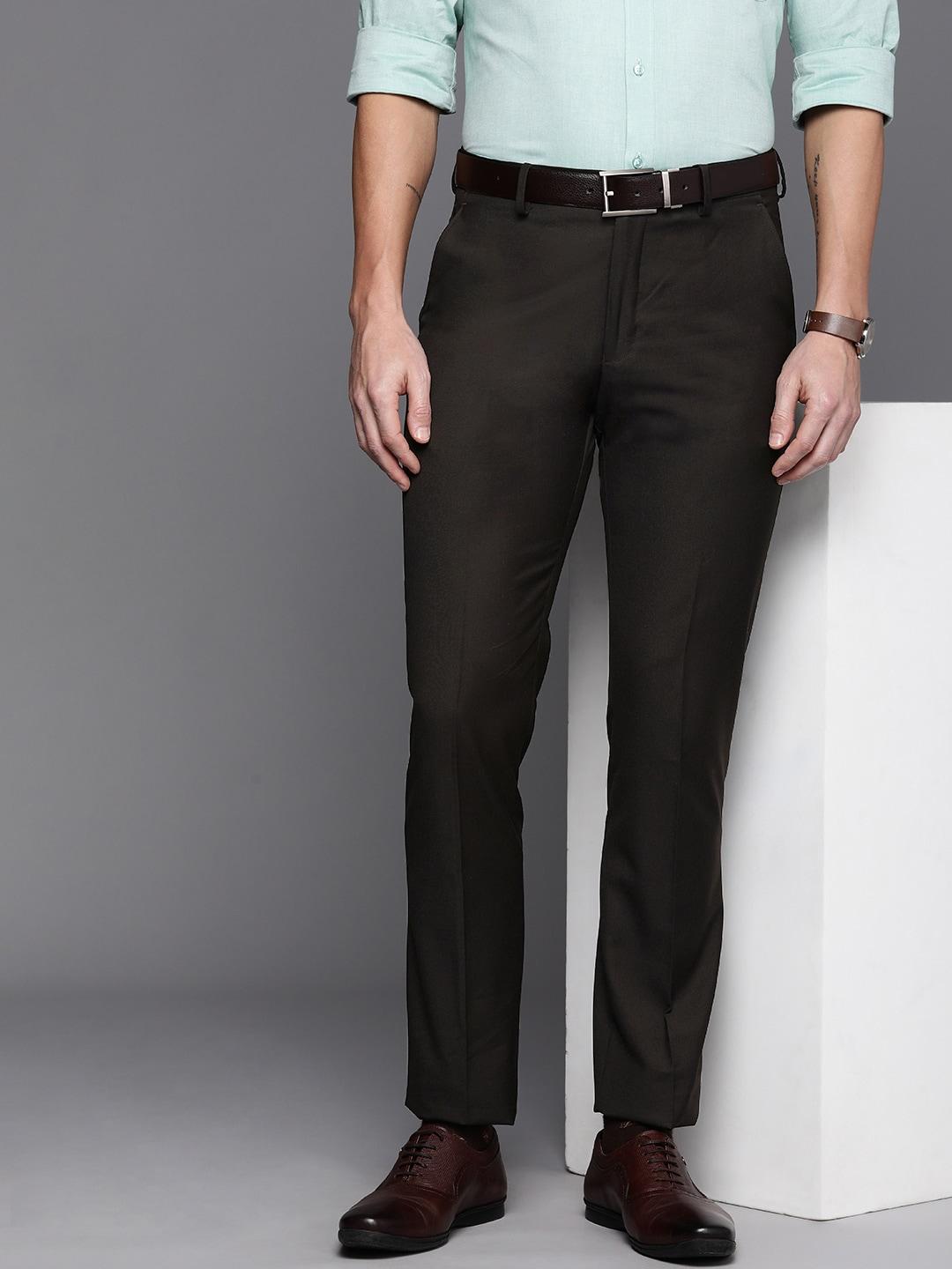 Louis Philippe Men Solid Slim Fit Formal Trousers