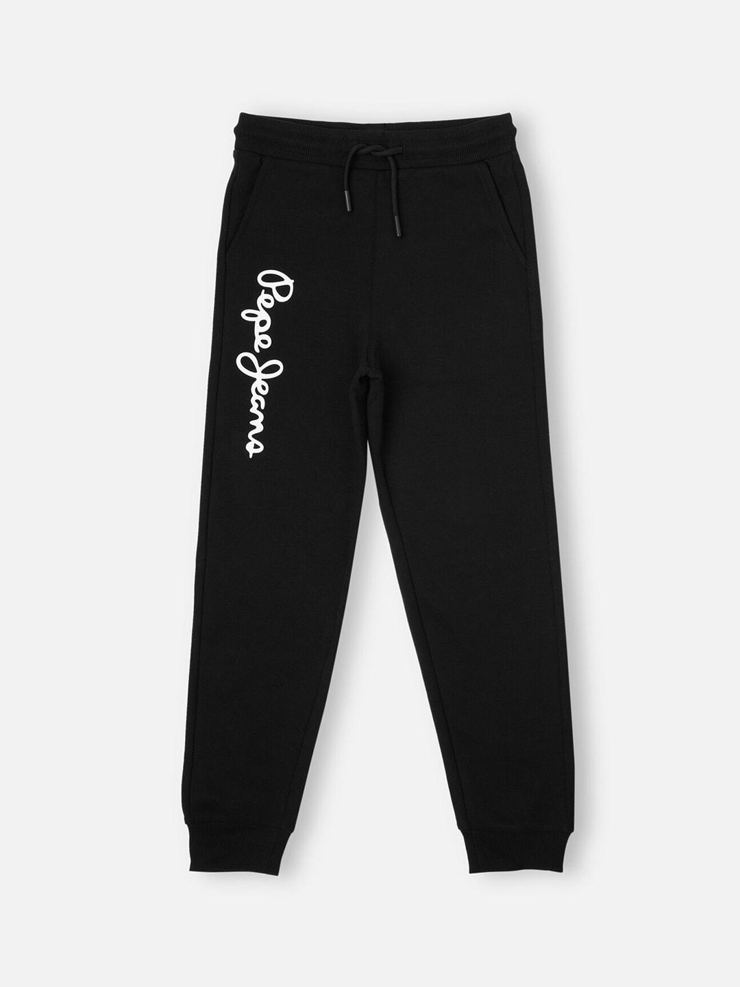 Pepe Jeans Boys Typography Printed Mid-Rise Jogger