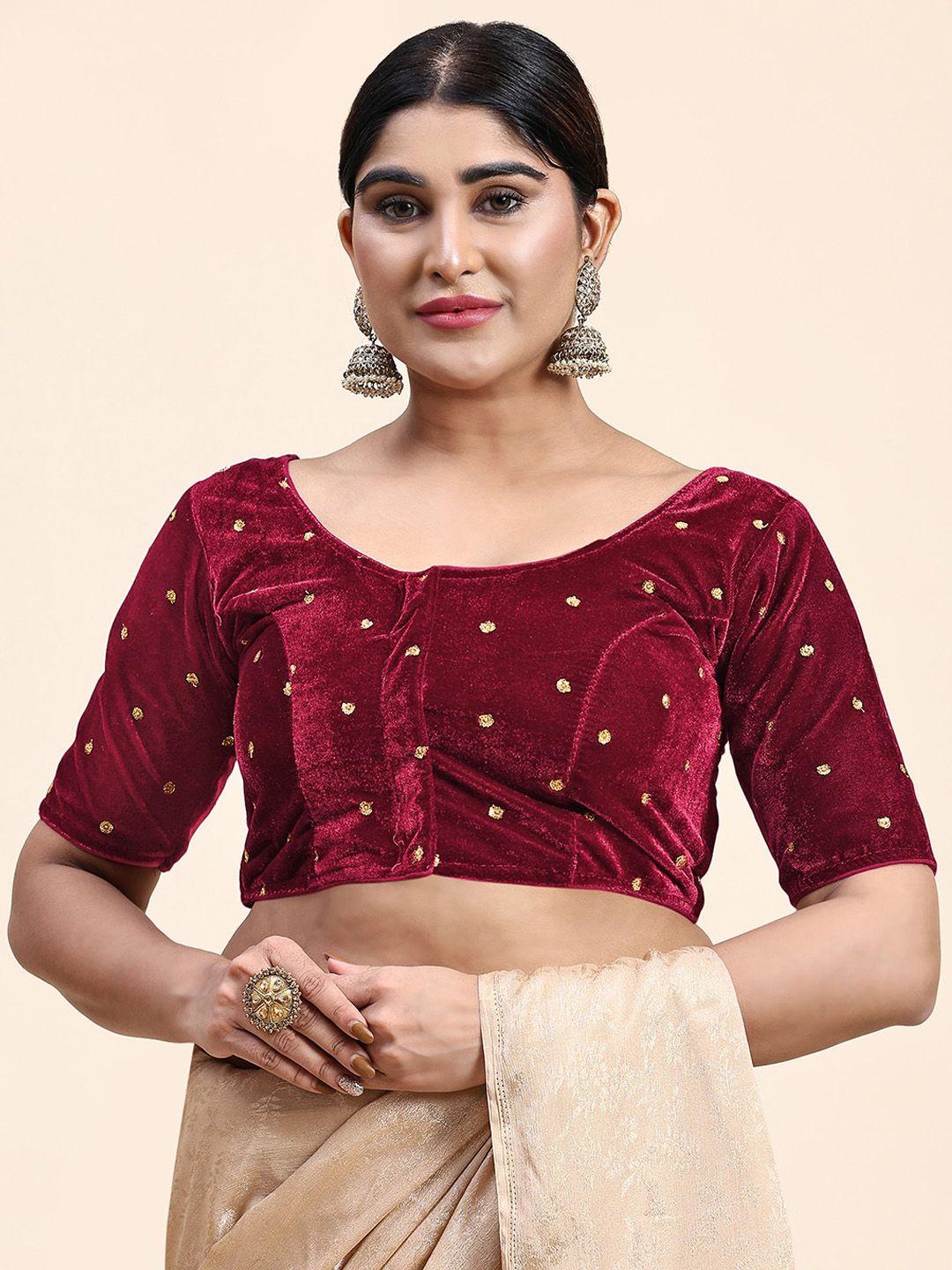 kasak-sequined-velvet-saree-blouse