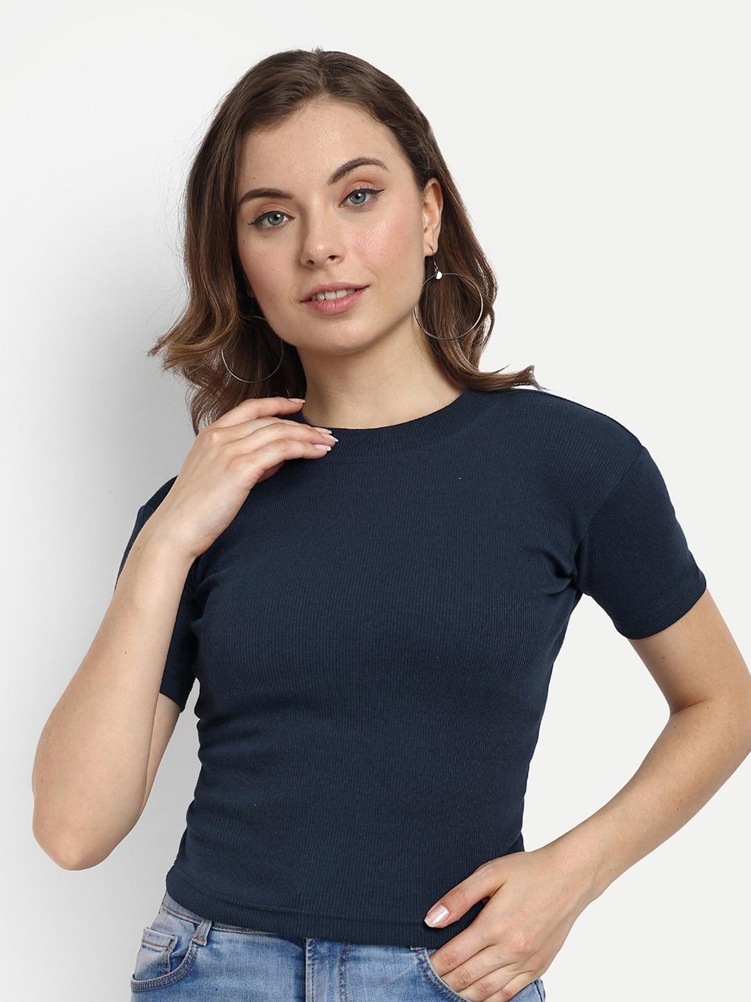 FERY LONDON Ribbed Cotton Fitted Crop Top