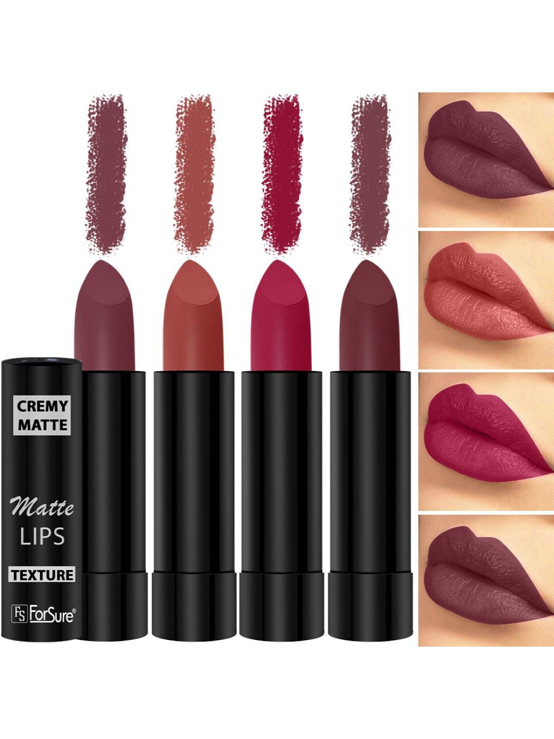 ForSure Set of 4 Cremy Matte Long Lasting & Lightweight Lipstick - Shades 73-80-84-96