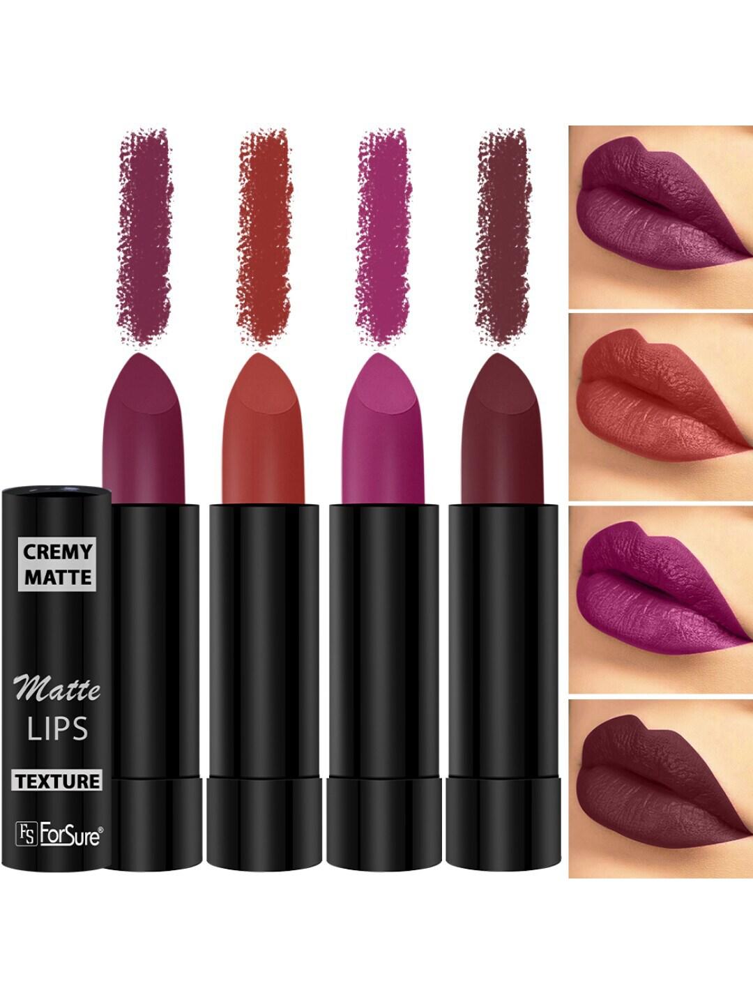 ForSure Set of 4 Cremy Matte Long Lasting & Lightweight Lipstick - Shades 52-55-58-95