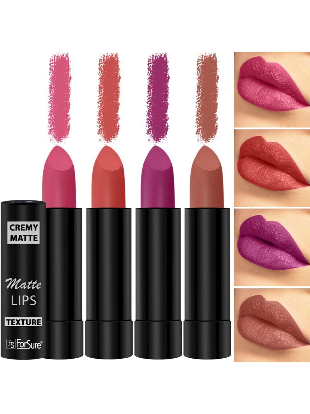 ForSure Set of 4 Cremy Matte Long Lasting & Lightweight Lipstick - Shades 58-60-62-93