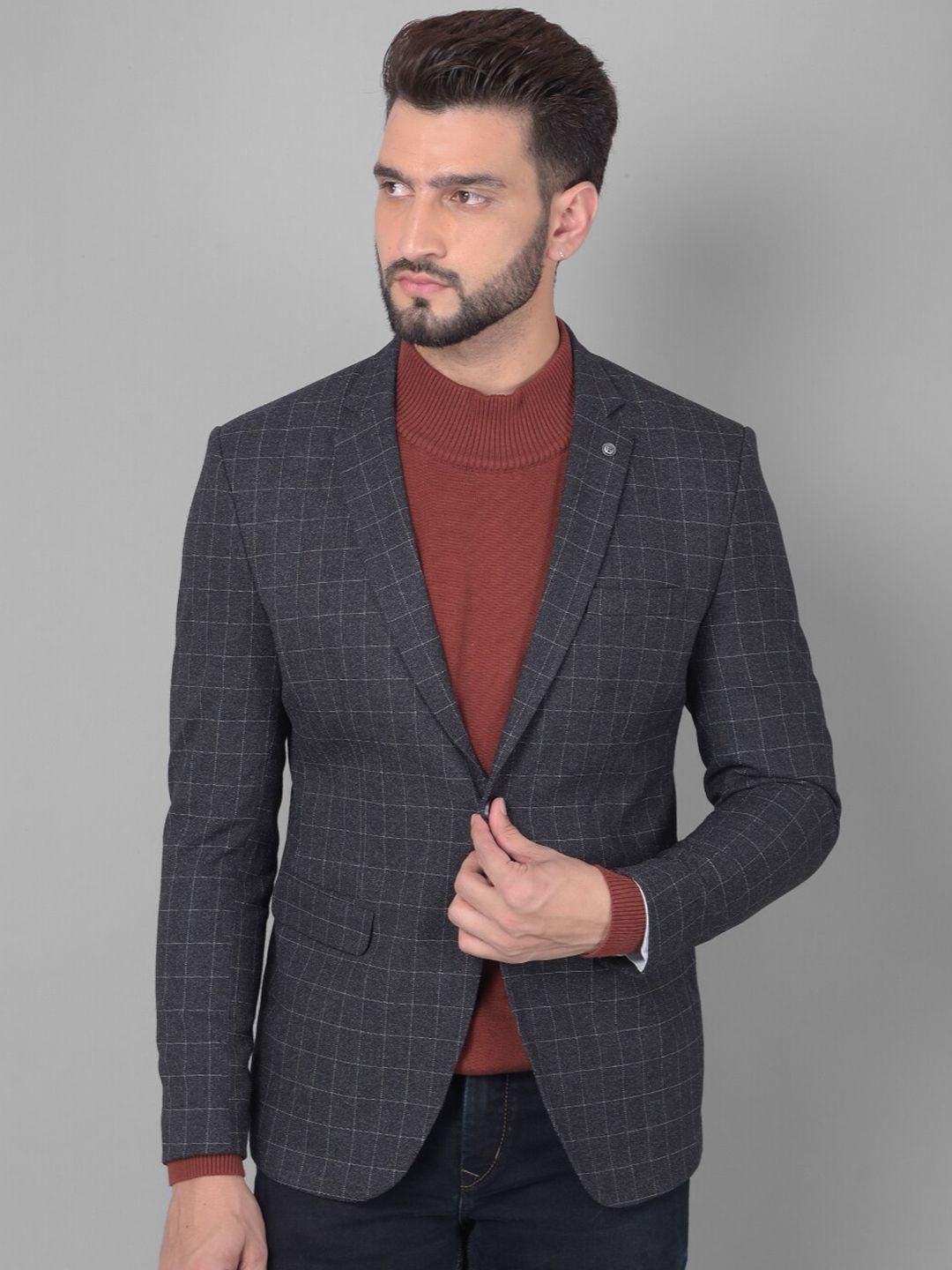 crimsoune-club-checked-notched-lapel-collar-single-breasted-slim-fit-casual-blazer