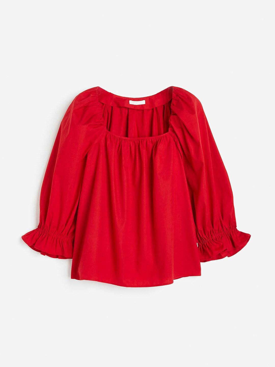 h&m-women-pure-cotton-balloon-sleeved-blouse