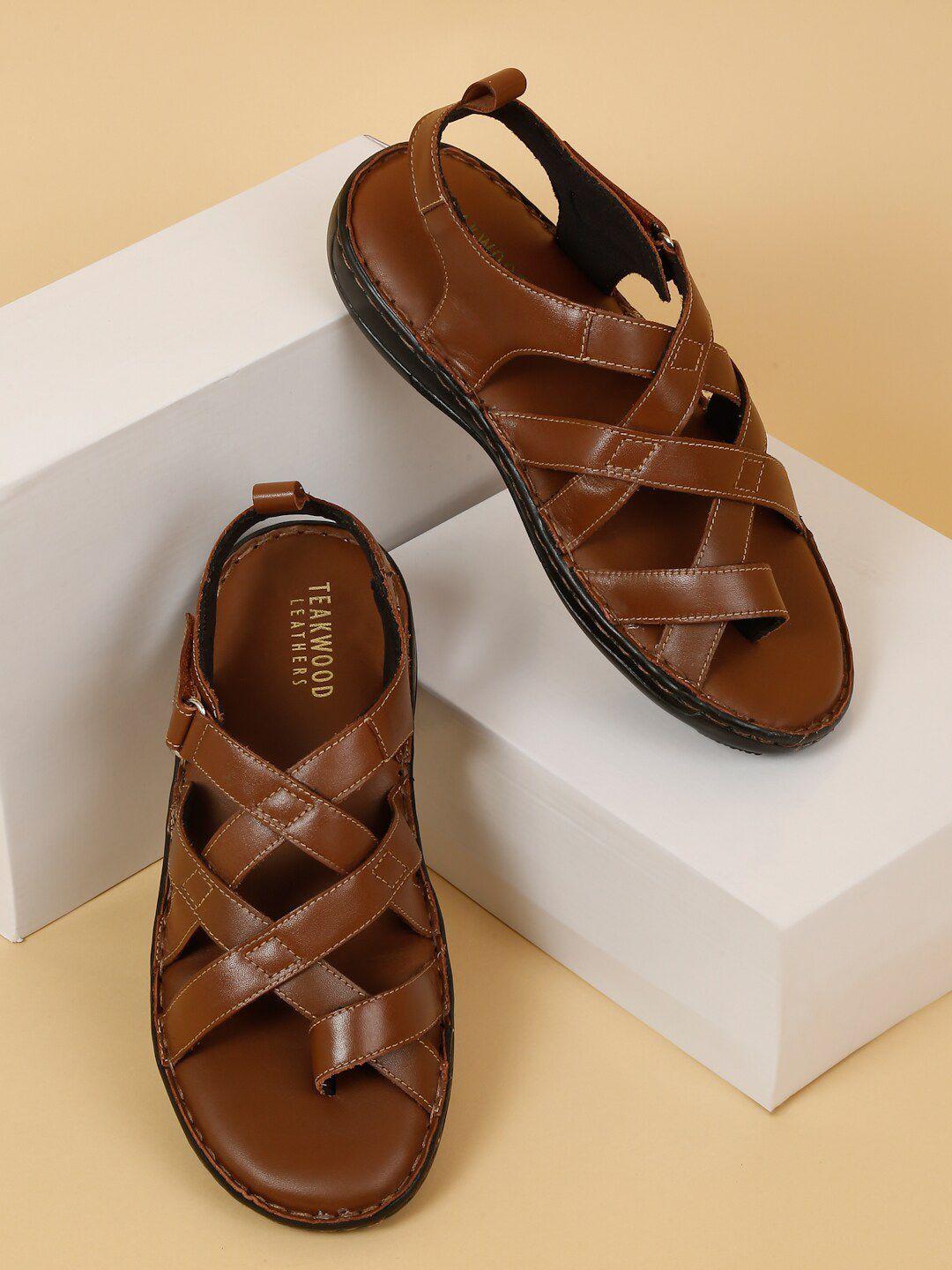 Teakwood Leathers Men Leather Comfort Sandals