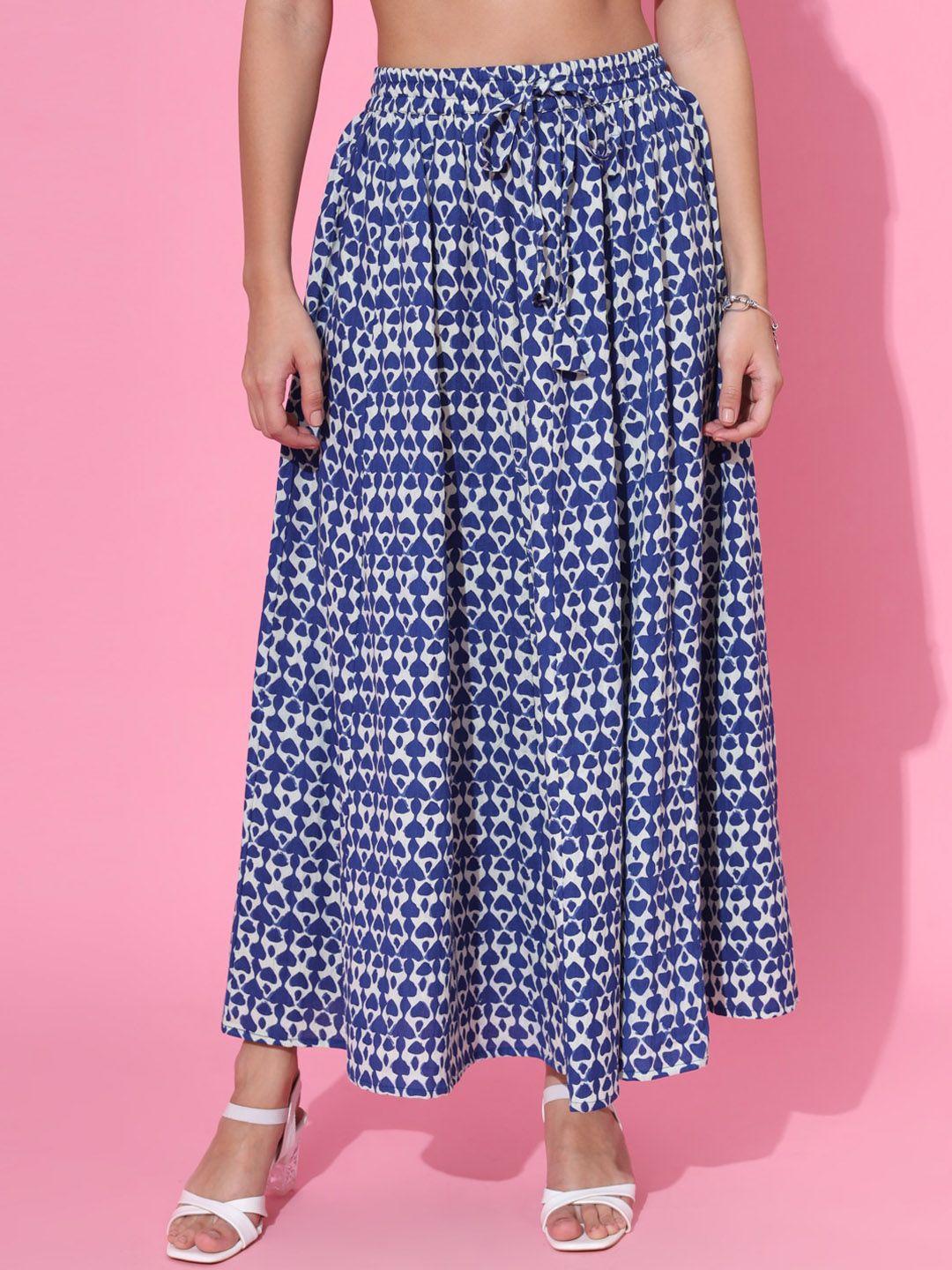 DECKEDUP Abstract Printed Flared Skirts