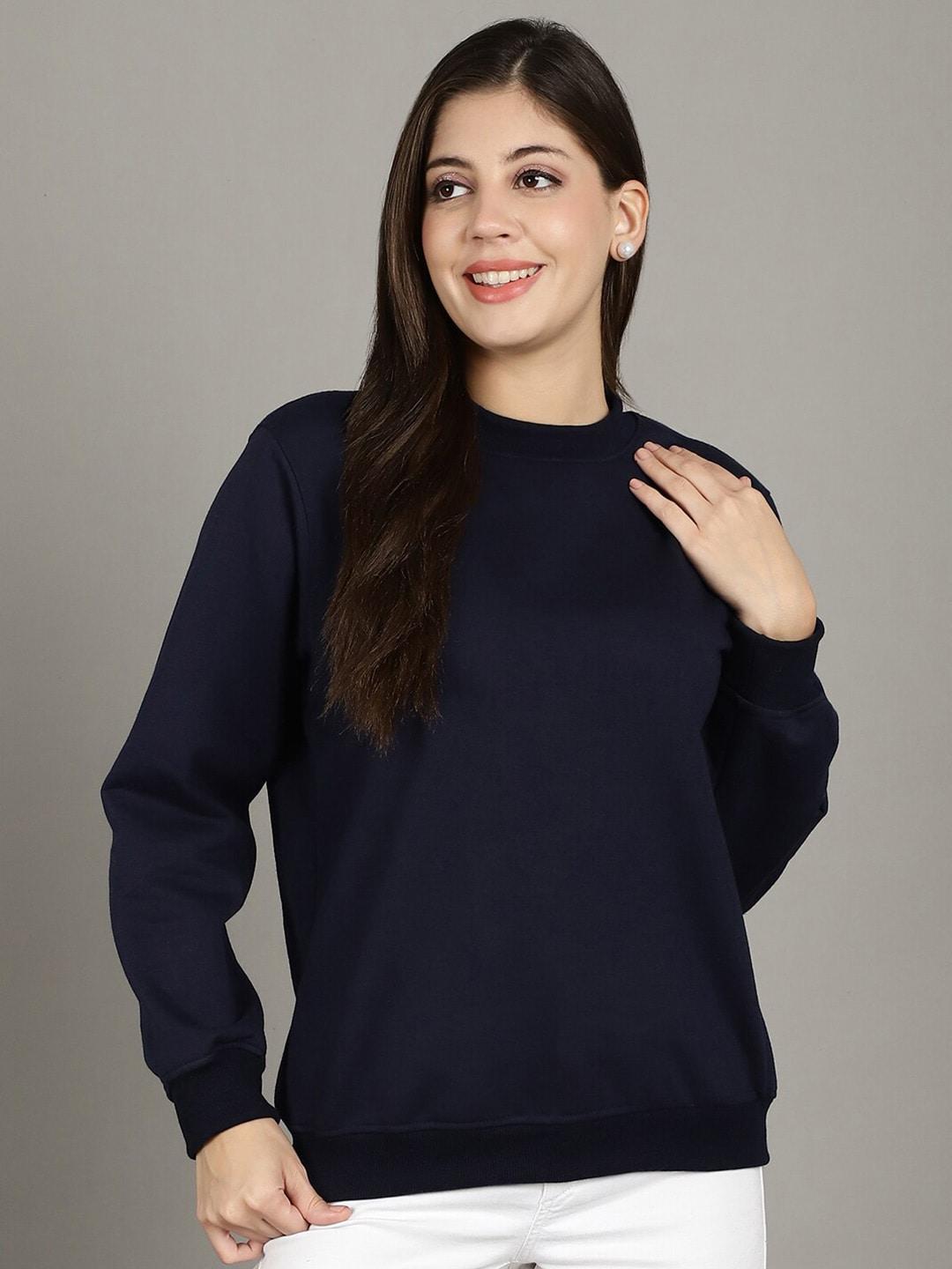 GRACIT Women Navy Blue Sweatshirt