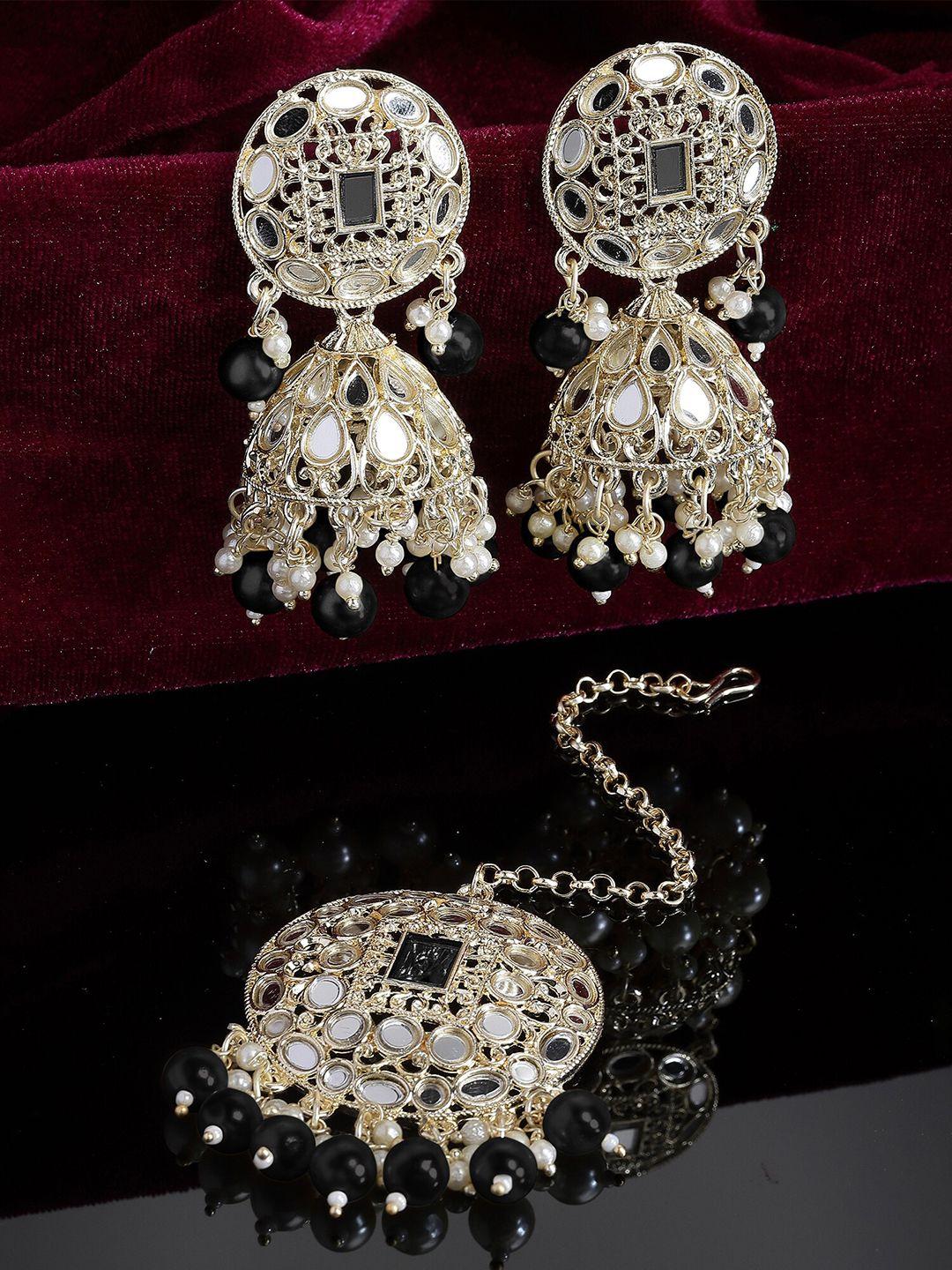 KARATCART Gold-Plated Kundan Stone Studded Jewellery Set