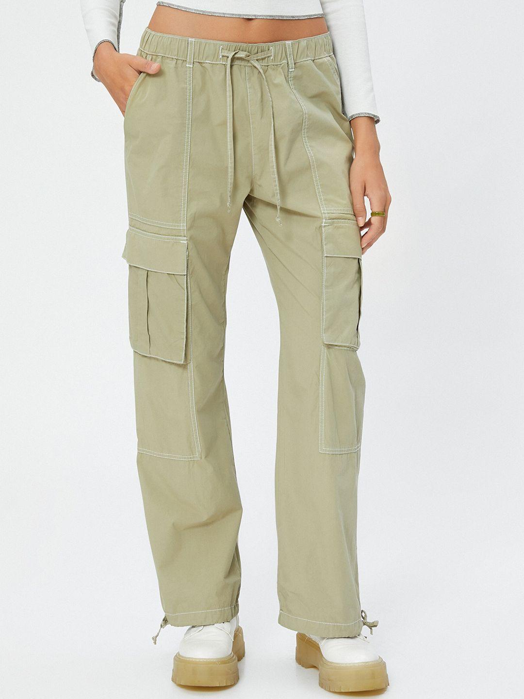 koton-women-mid-rise-cotton-cargos-trousers