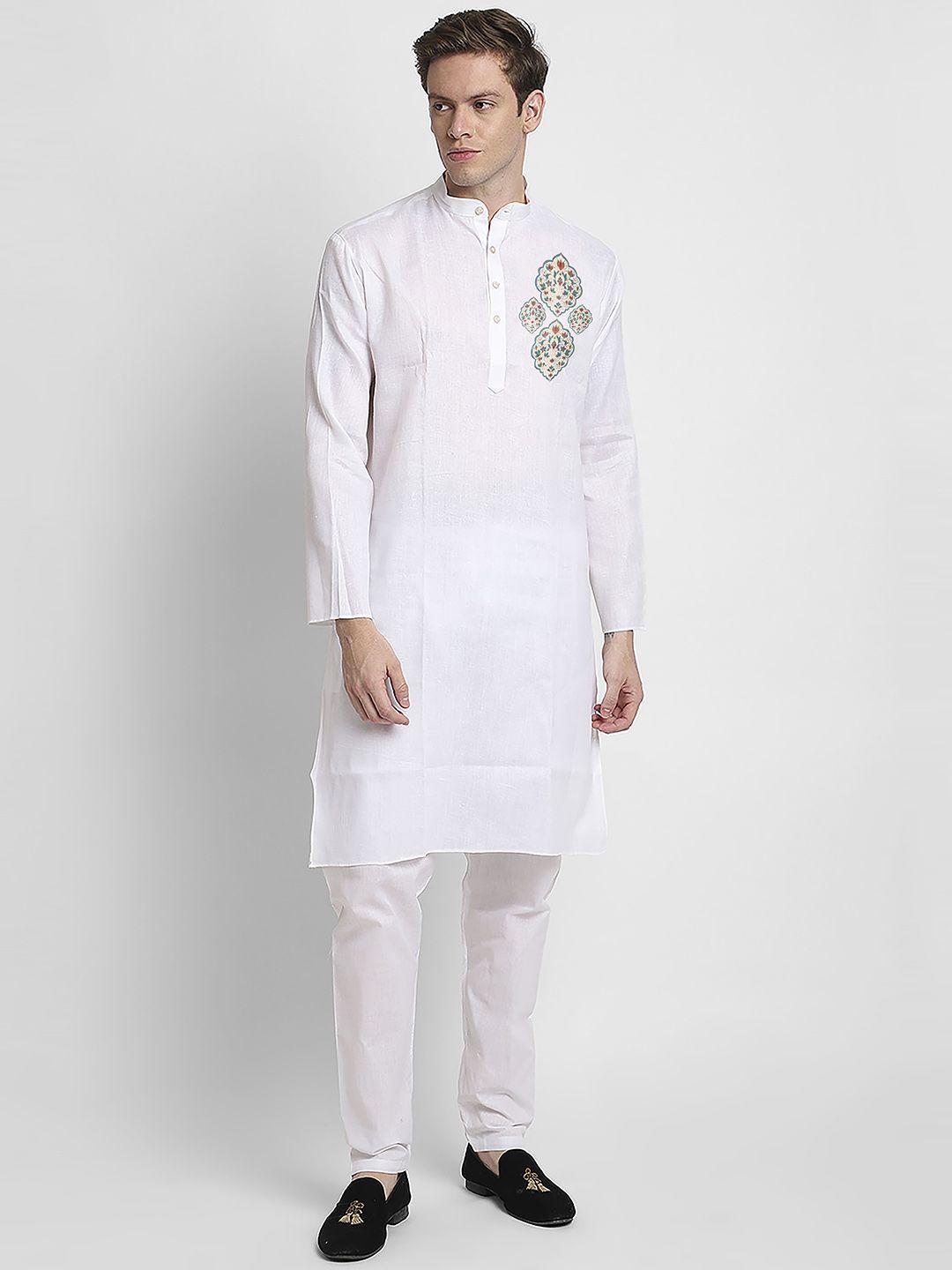 devoiler-ethnic-motifs-printed-band-collar-straight-kurta-with-pyjamas