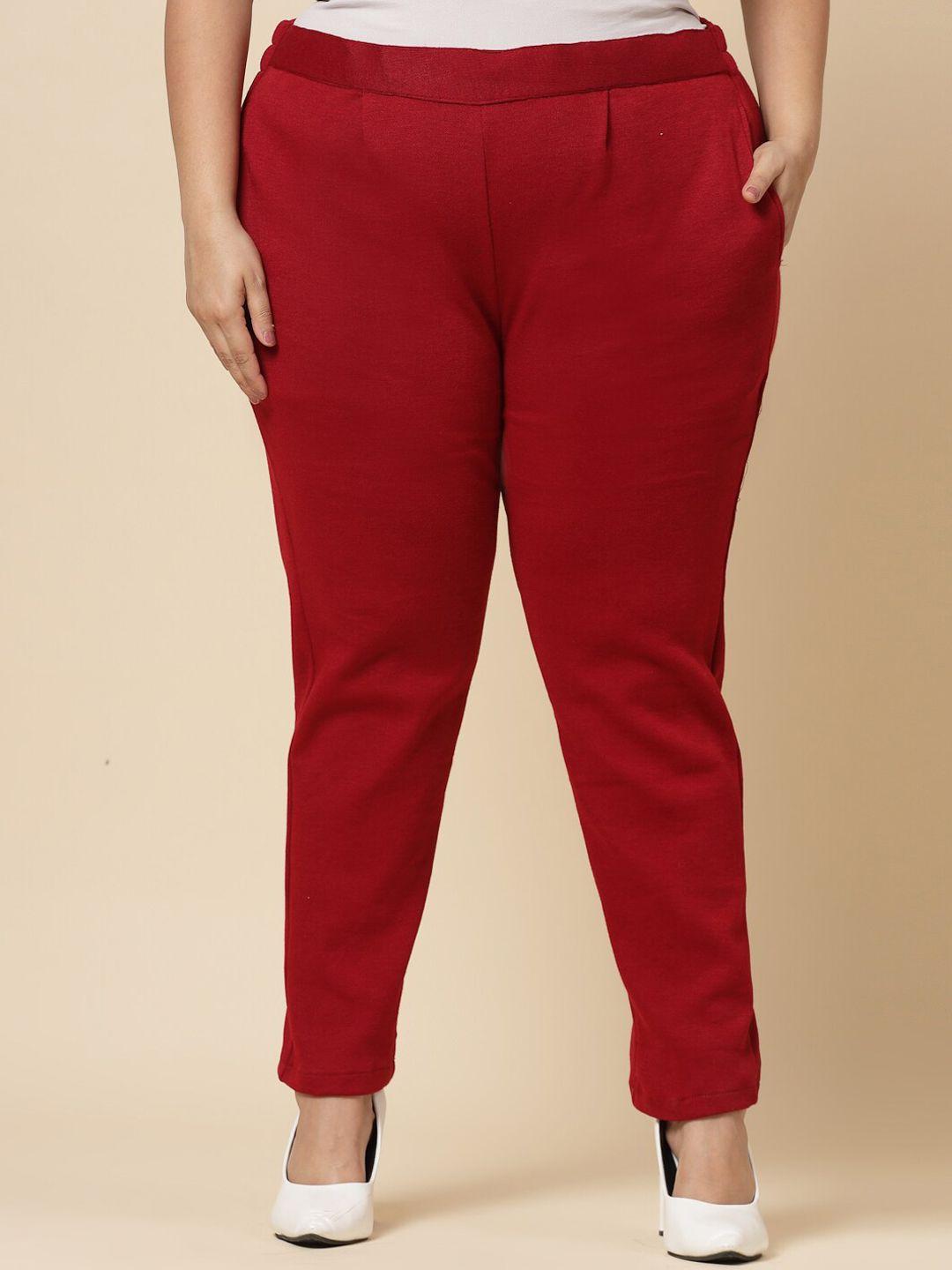 clora-creation-plus-women-relaxed-fit-easy-wash-woollen-trousers