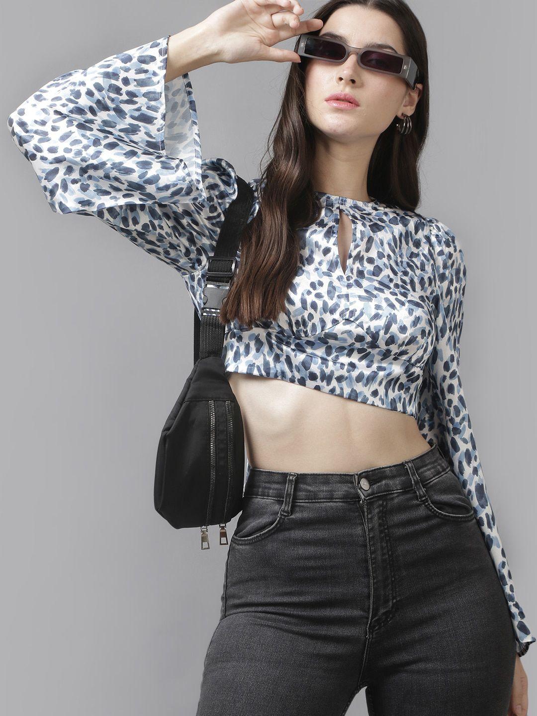 roadster-white-abstract-printed-keyhole-neck-bell-sleeves-tie-ups-styled-back-crop-top
