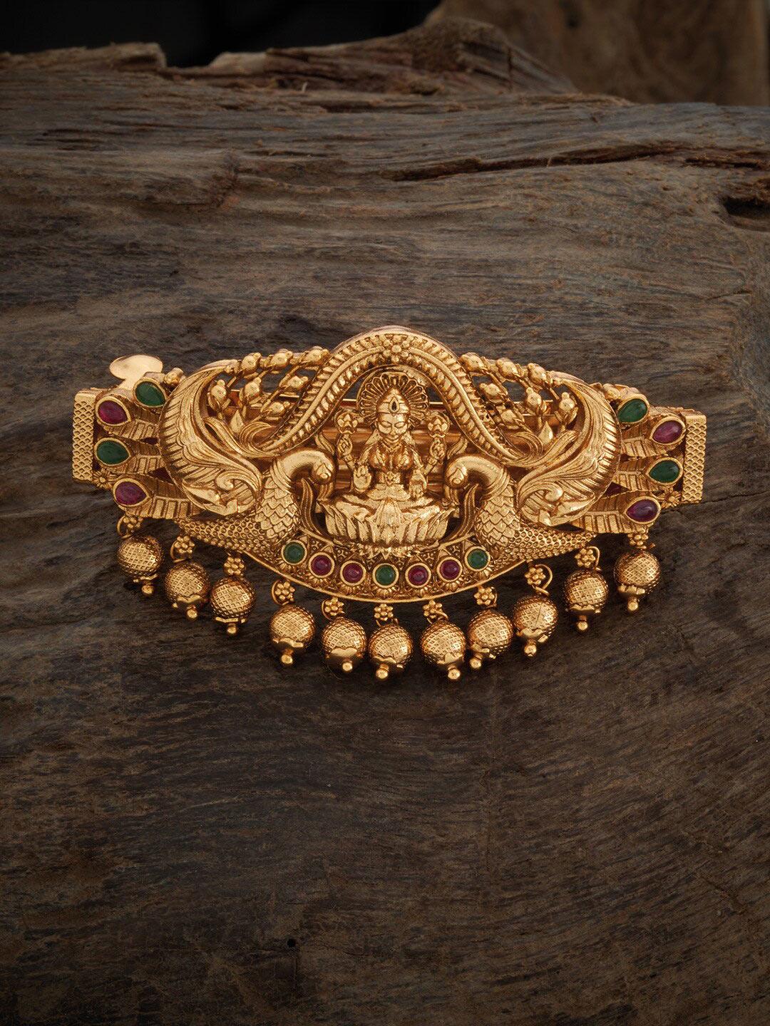 kushal's-fashion-jewellery-gold-plated-embellished-french-barrette