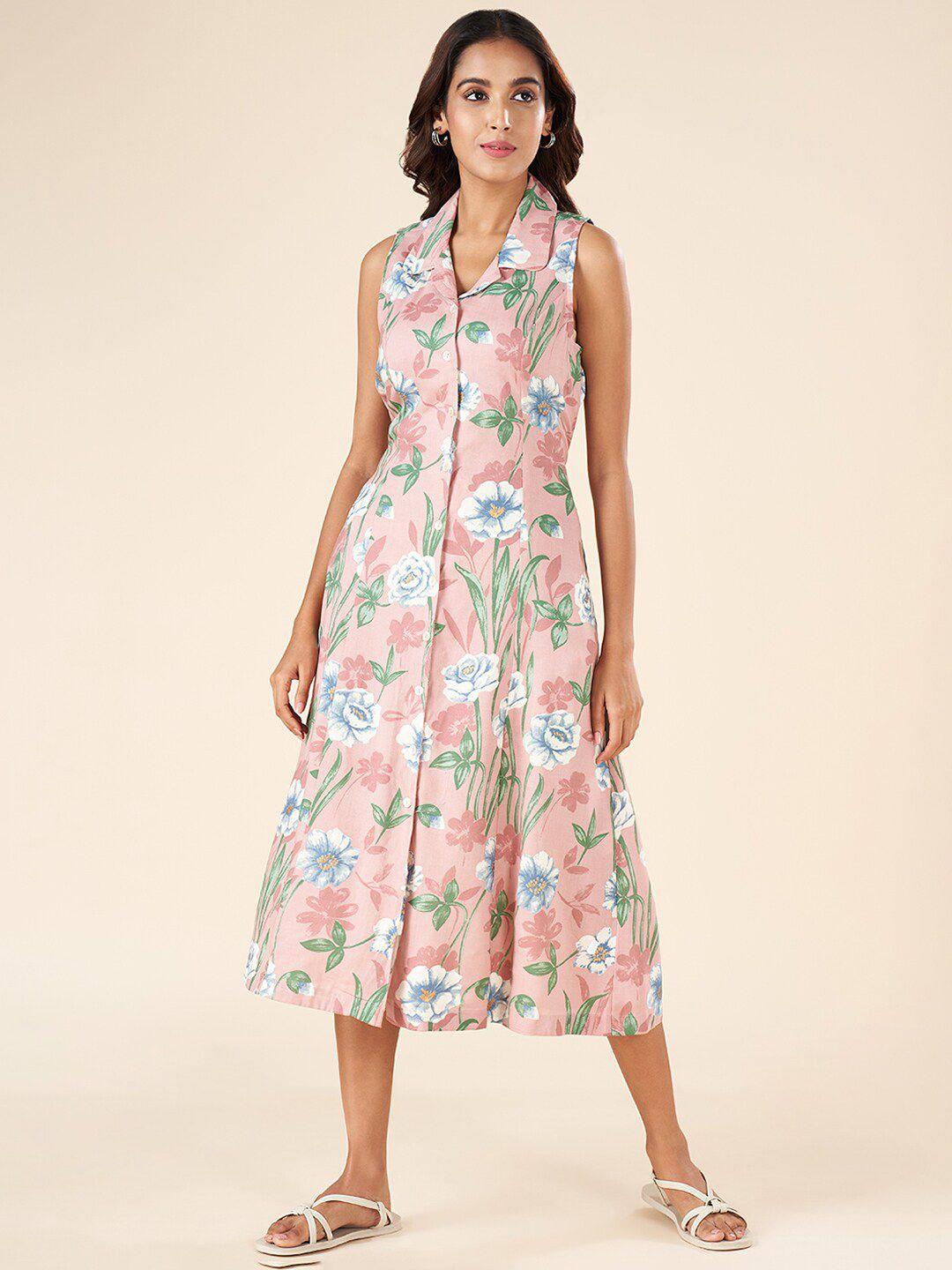 AKKRITI BY PANTALOONS Floral Printed Shirt Midi Dress