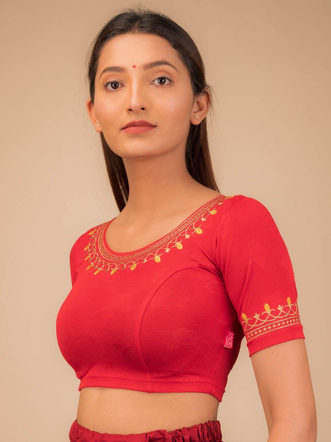 bindigasm's-advi-embroidered-jacquard-saree-blouse