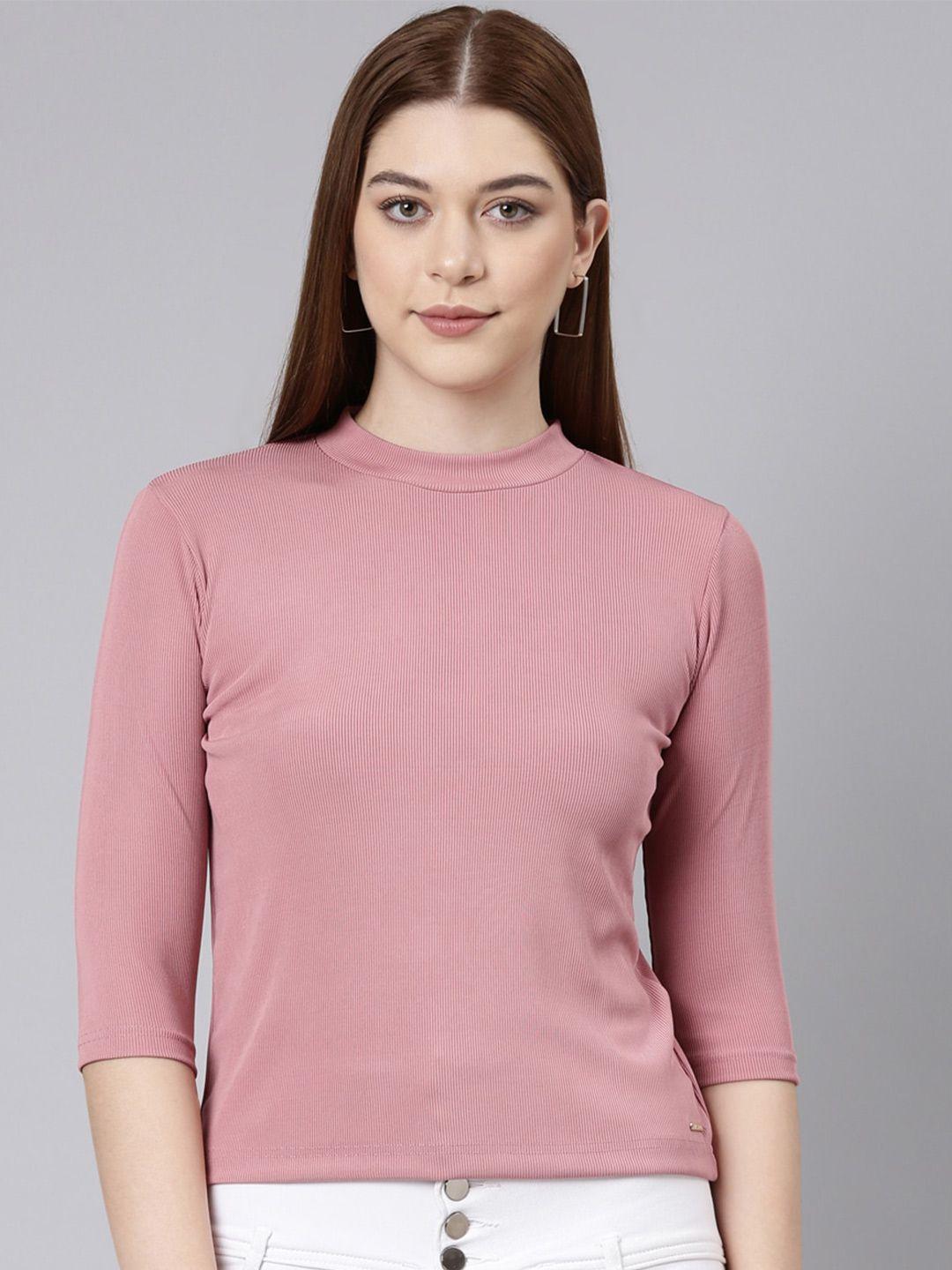twin-birds-high-neck-ribbed-casual-t-shirt