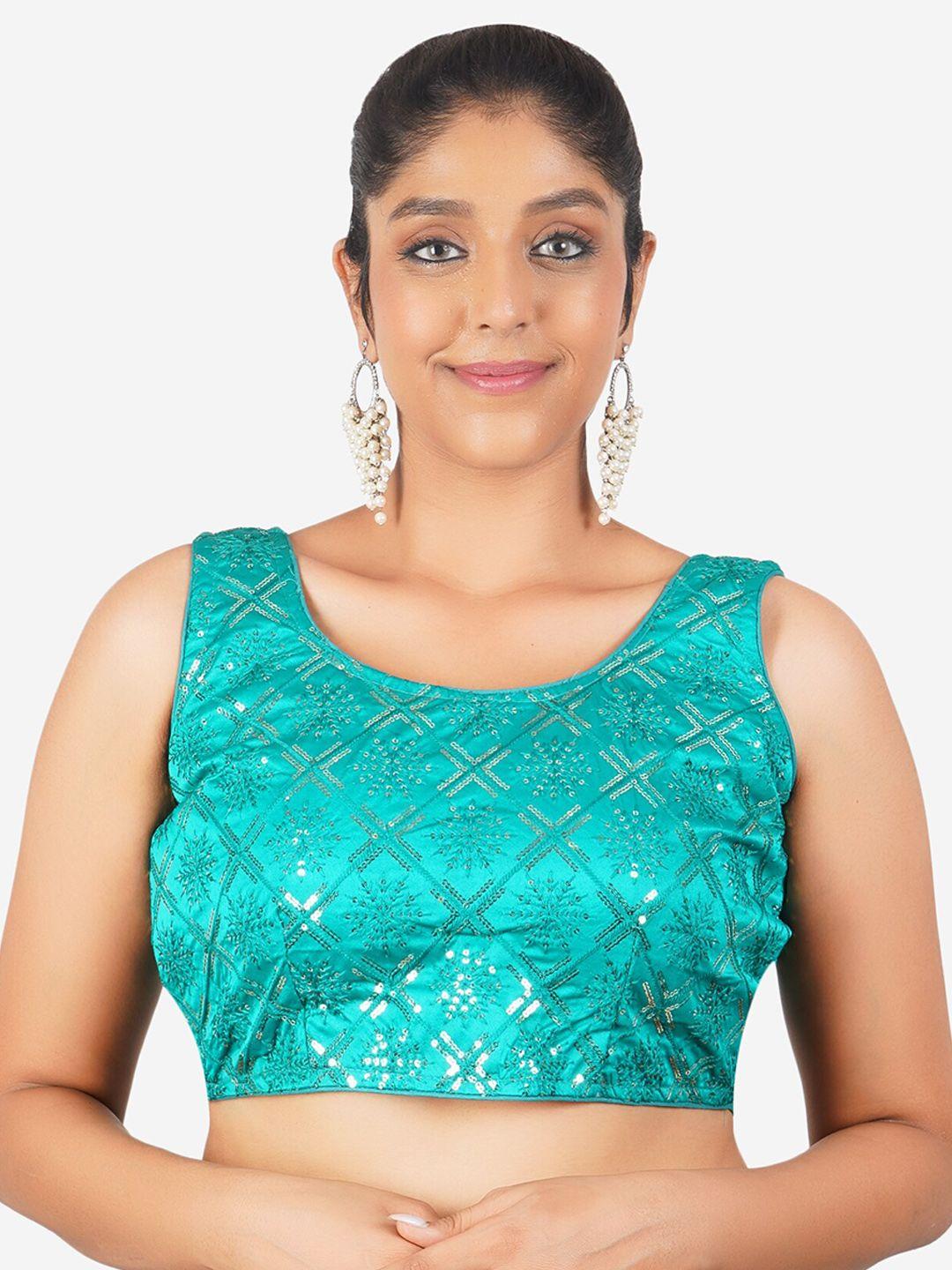trendzmy-embroidered-cotton-sequinned-saree-blouse