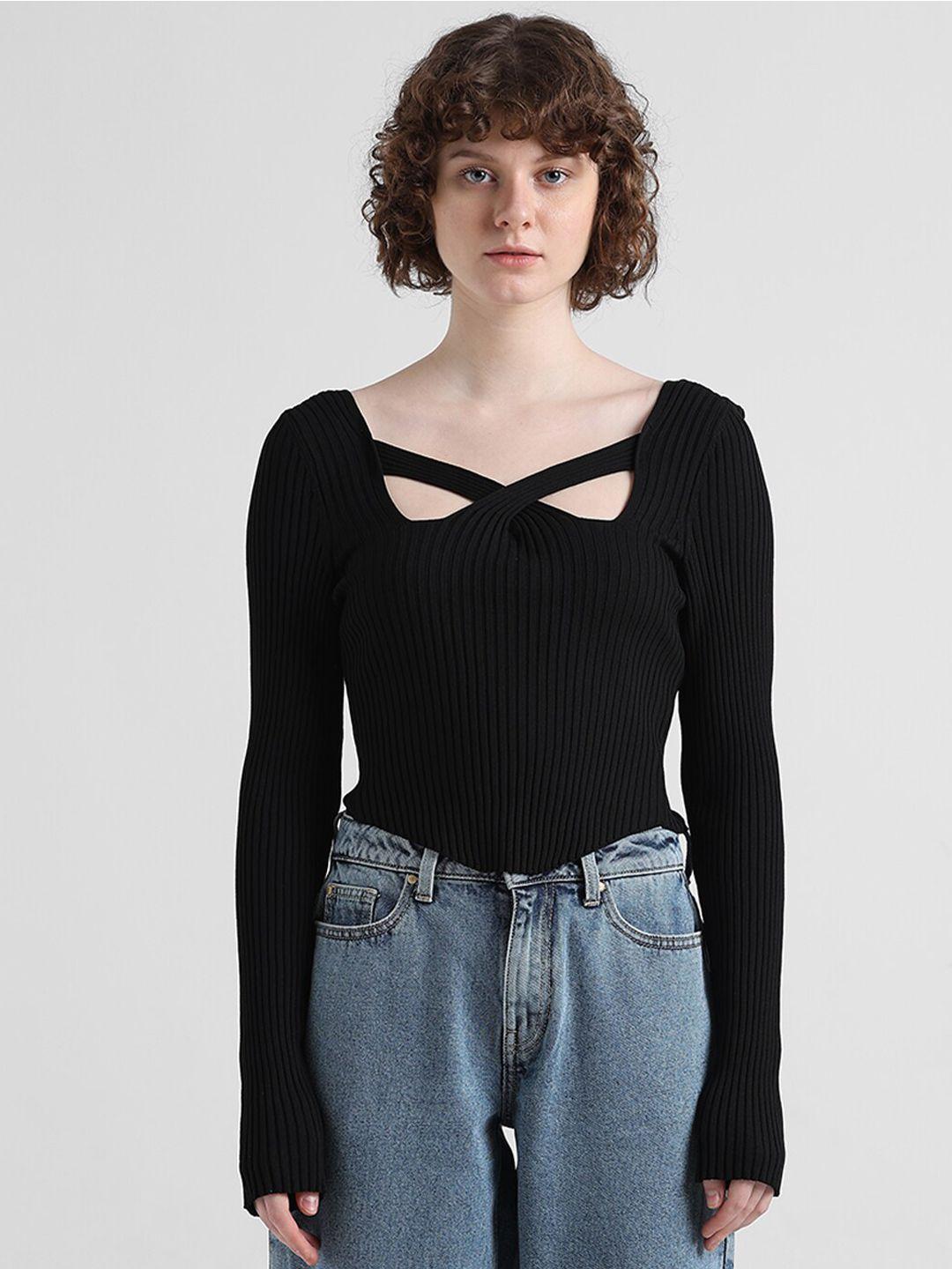 only-square-neck-knitted-crop-top