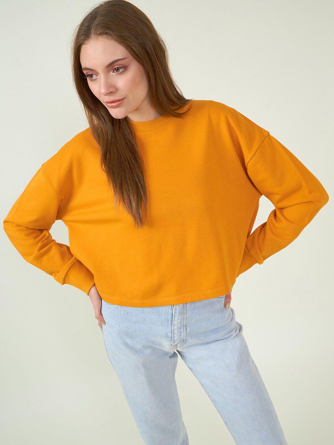 Strong And Brave Odour Free Cotton Crop Pullover Sweatshirt