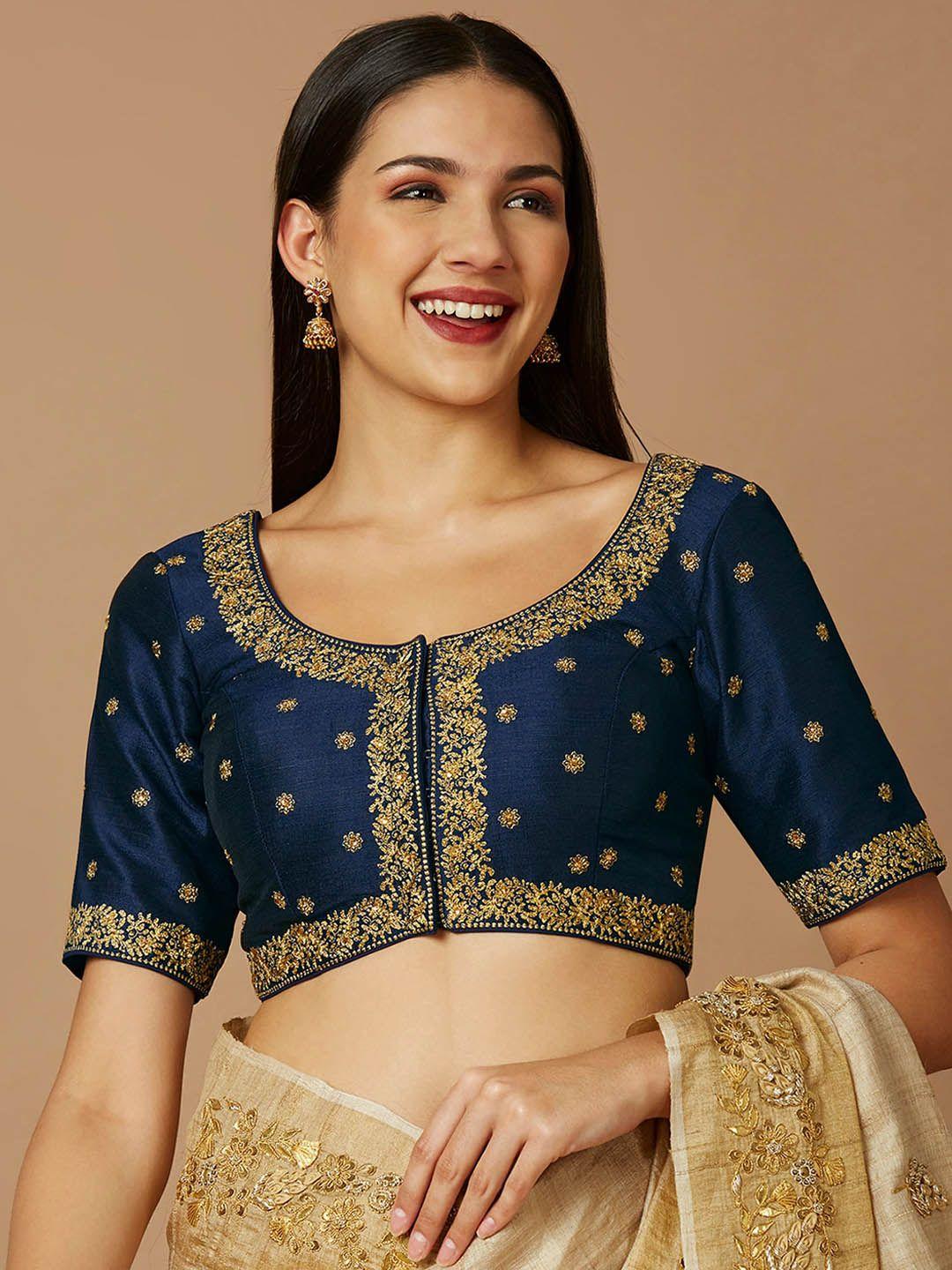 salwar-studio-embroidered-scoop-neck-zari-silk-saree-blouse