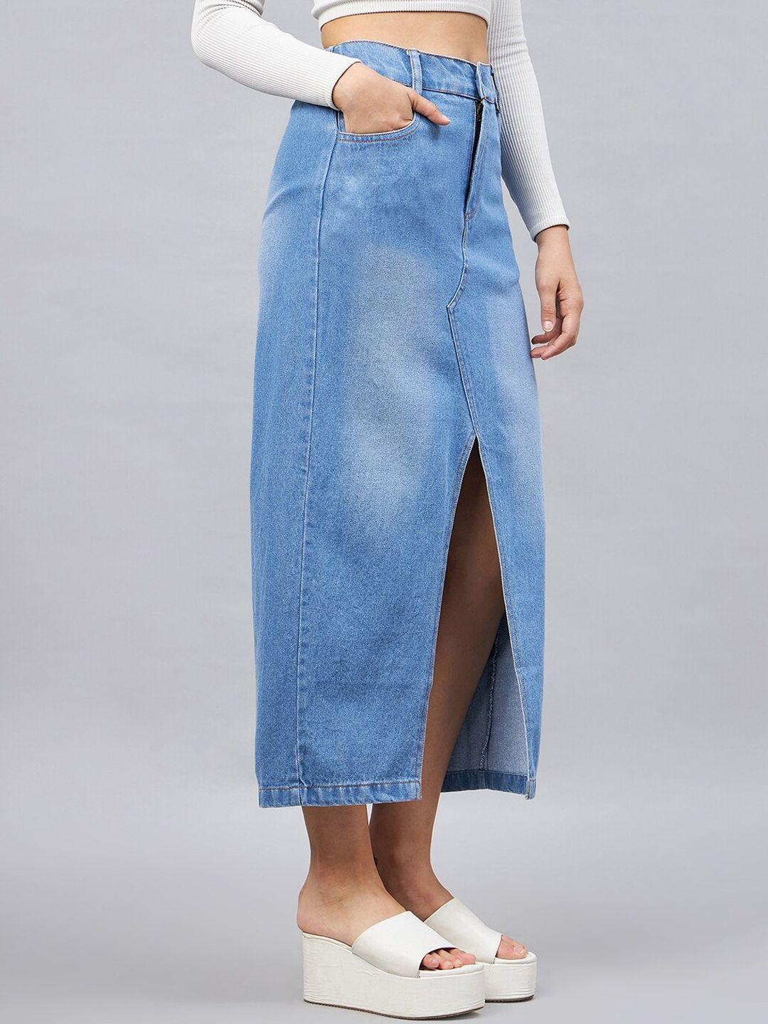 chemistry-straight-maxi-length-cotton-denim-skirt
