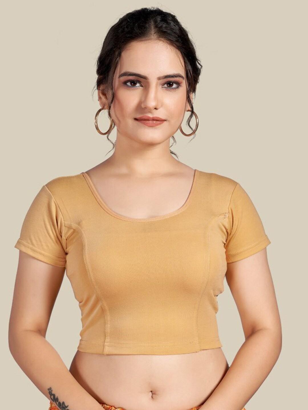 himrise-round-neck-short-sleeve-silk-saree-blouse