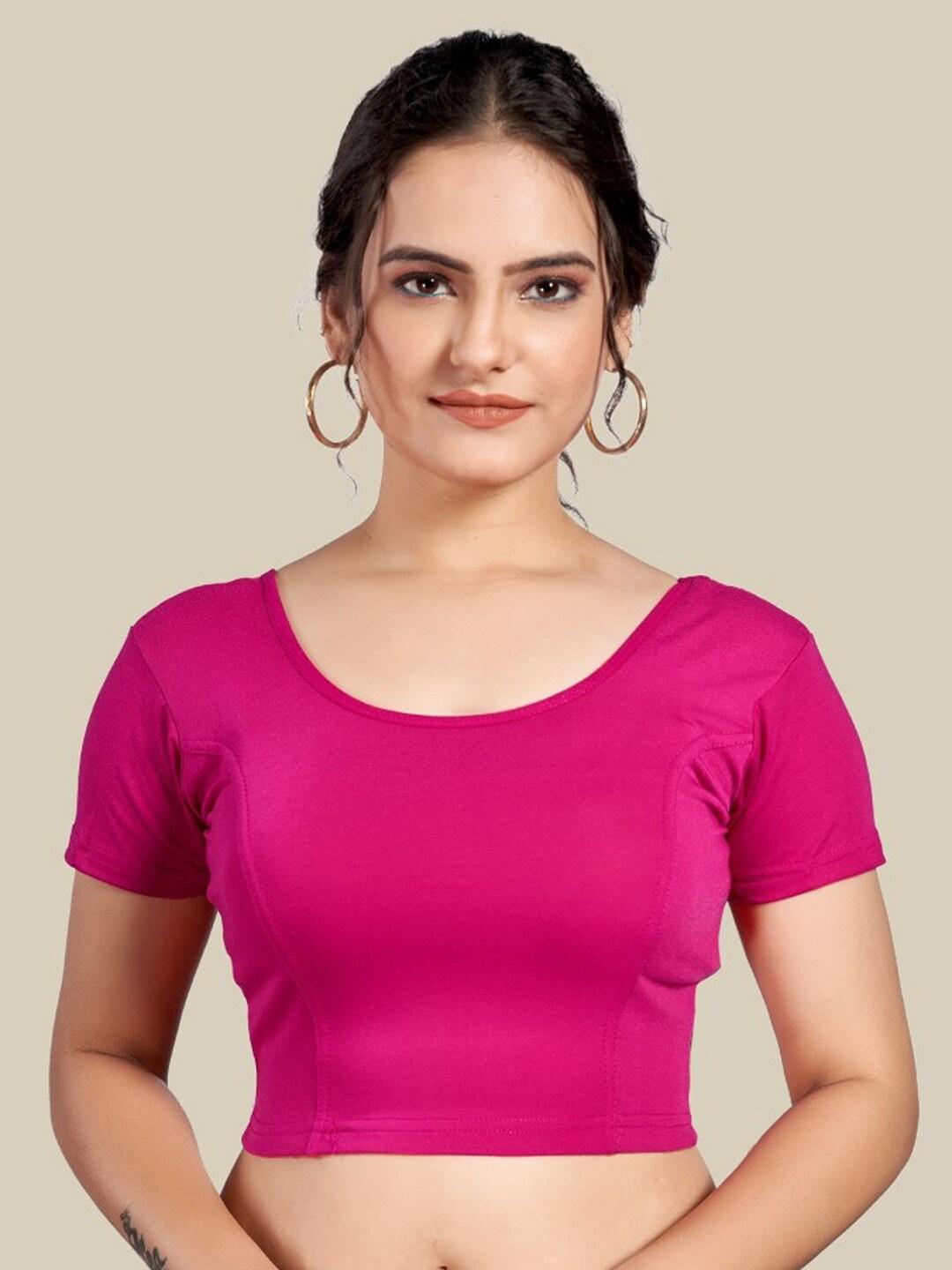 himrise-round-neck-short-sleeves-silk-saree-blouse