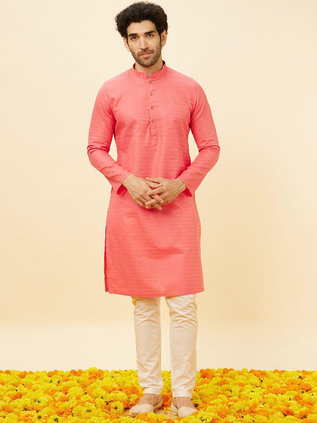 manyavar-ethnic-motifs-woven-design-straight-kurta-with-pyjamas