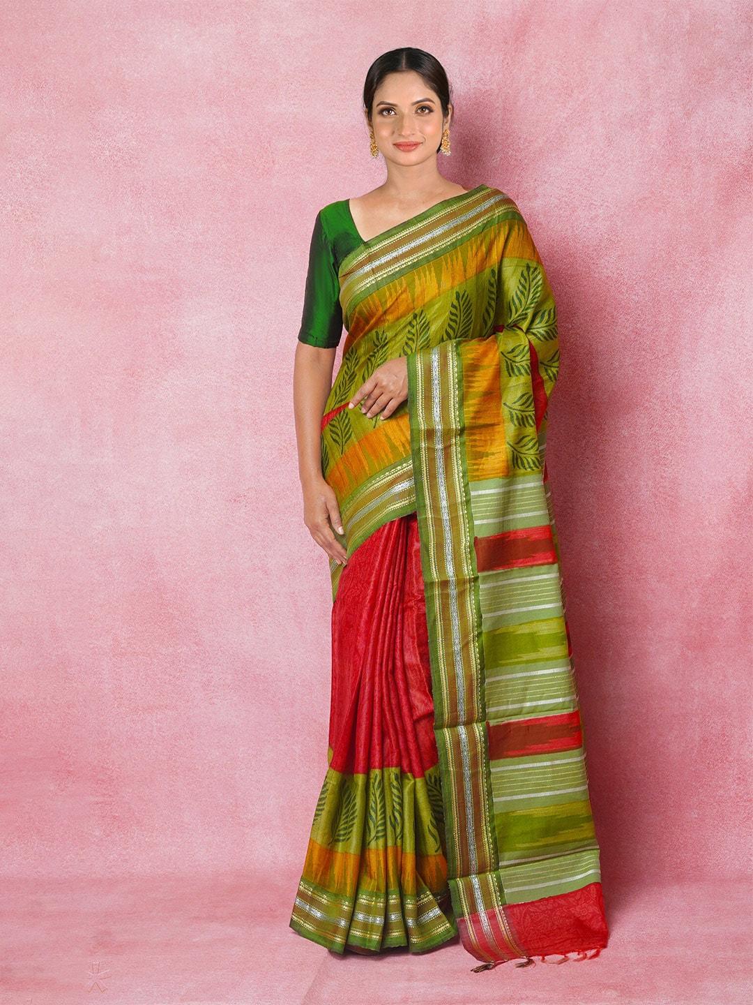 unnati-silks-floral-hand-block-printed-vidarbha-pure-silk-handloom-tussar-saree