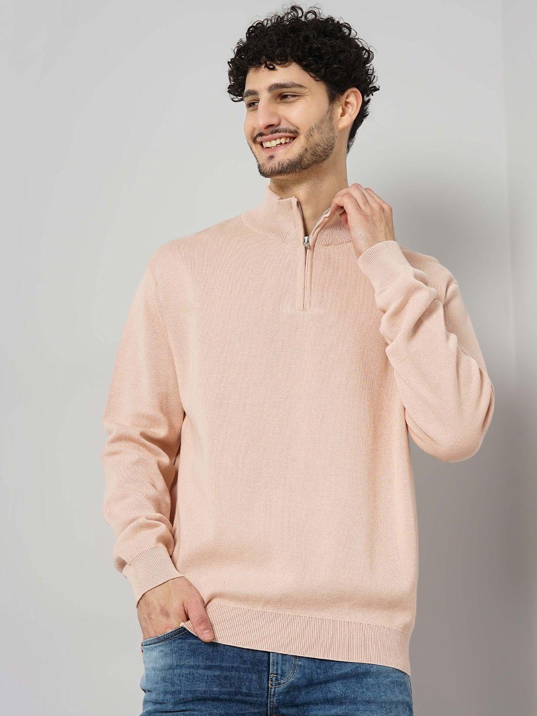 celio-mock-collar-pullover-cotton-sweater