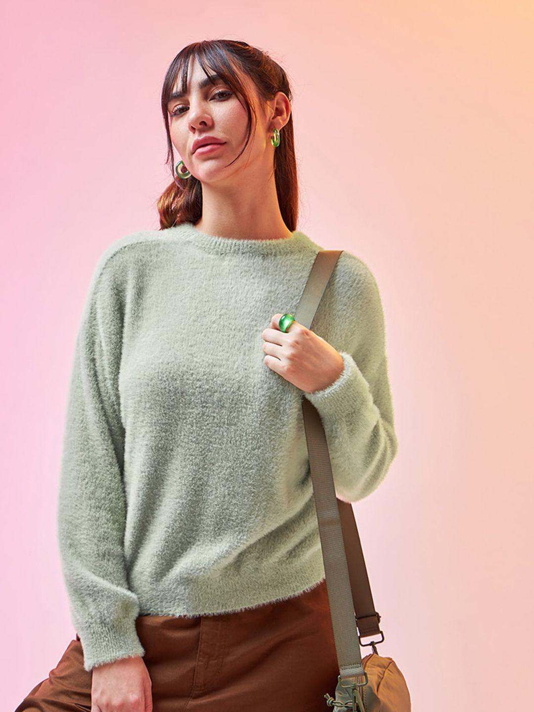 Bewakoof Green Round Neck Pullover Sweater