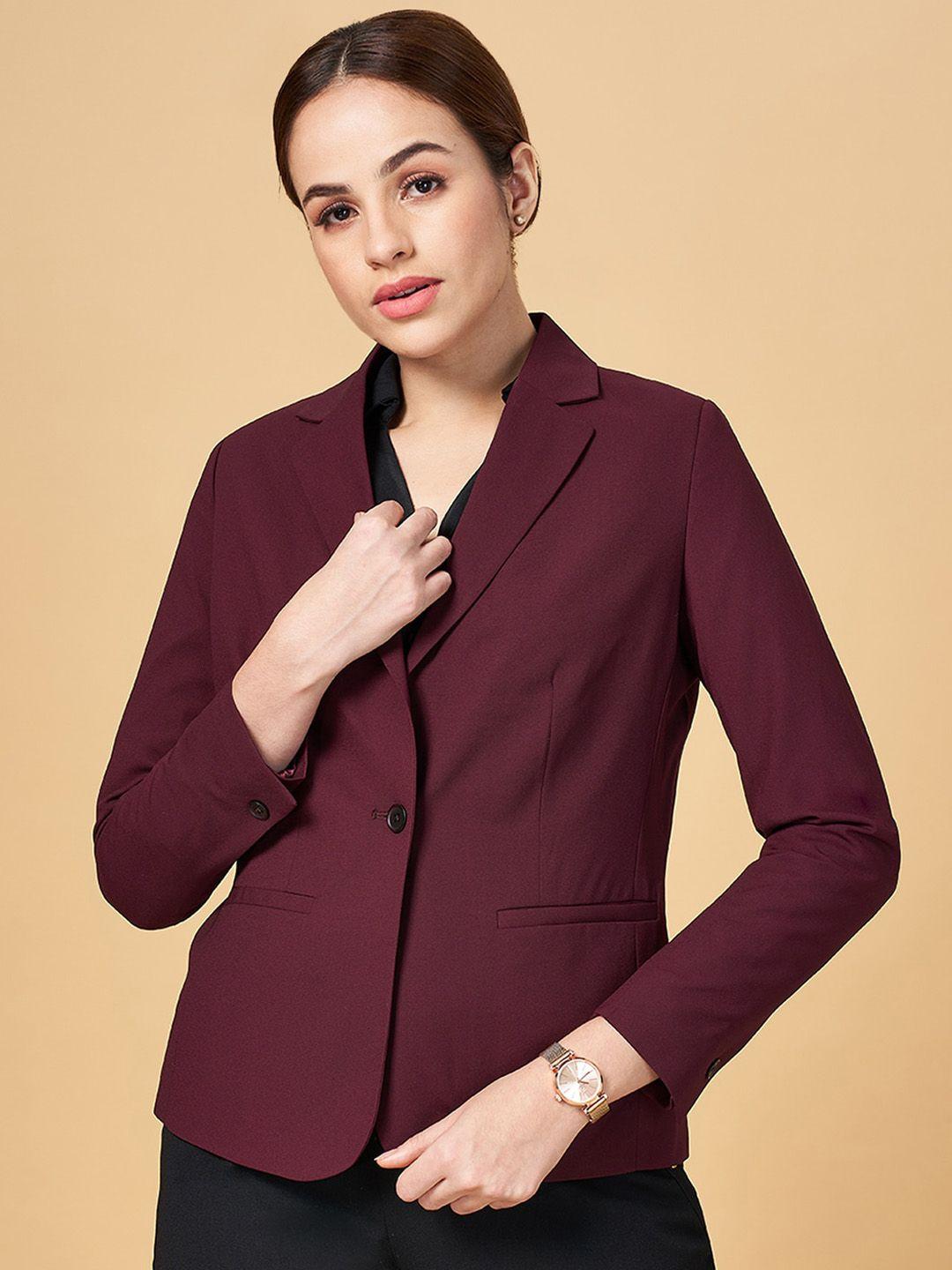 Annabelle by Pantaloons Notched Lapel Collar Single-Breasted Formal Blazer
