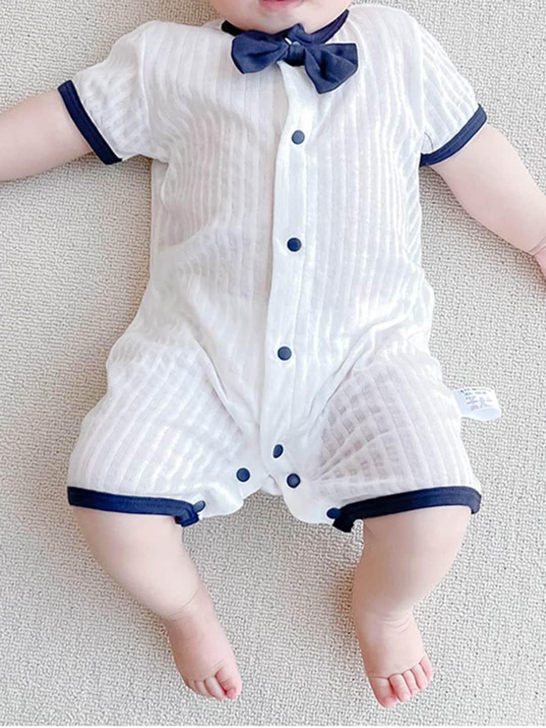 stylecast-infant-boys-white-striped-cotton-rompers