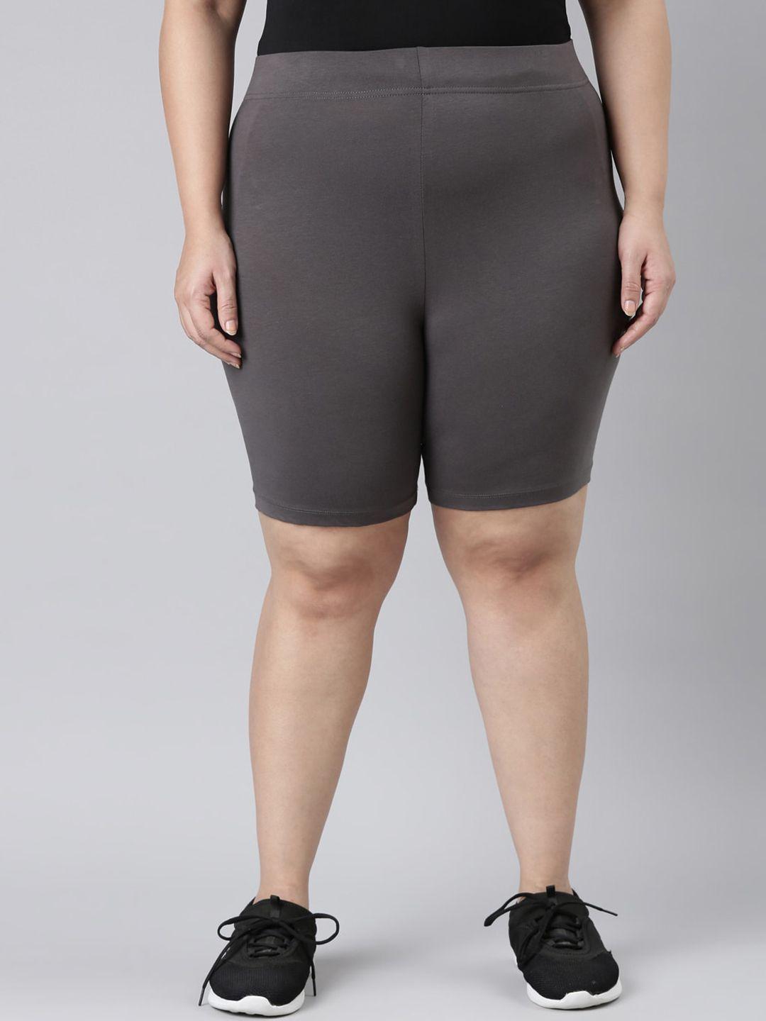 go-colors-plus-size-women-slim-fit-sports-shorts