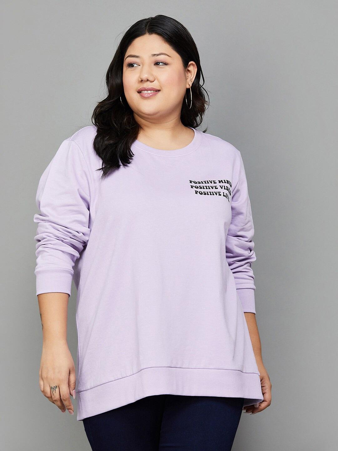 Nexus by Lifestyle Plus Size Typography Printed Cotton Sweatshirt