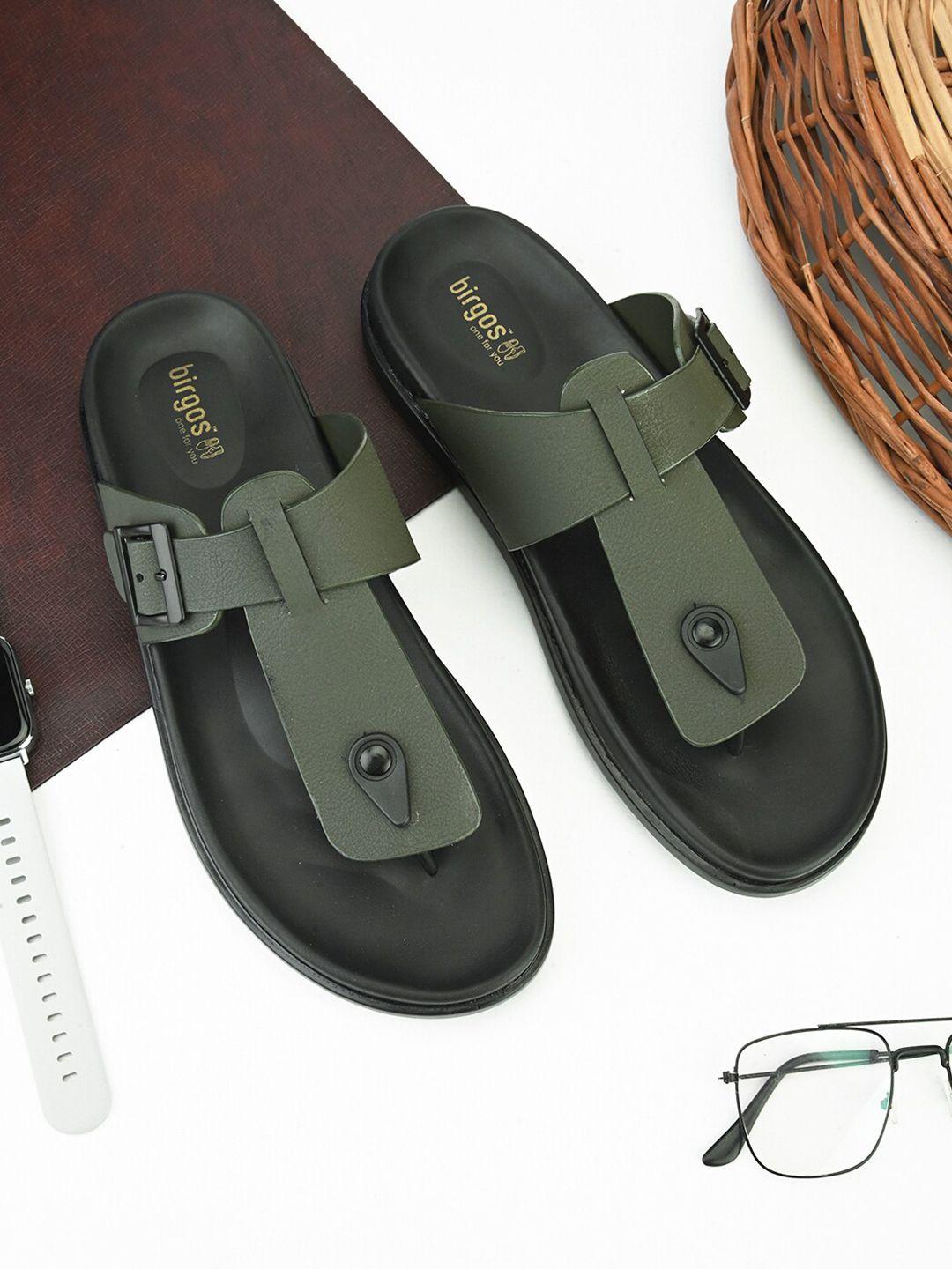 birgos Men Open Toe Comfort Sandals With Buckle Detail