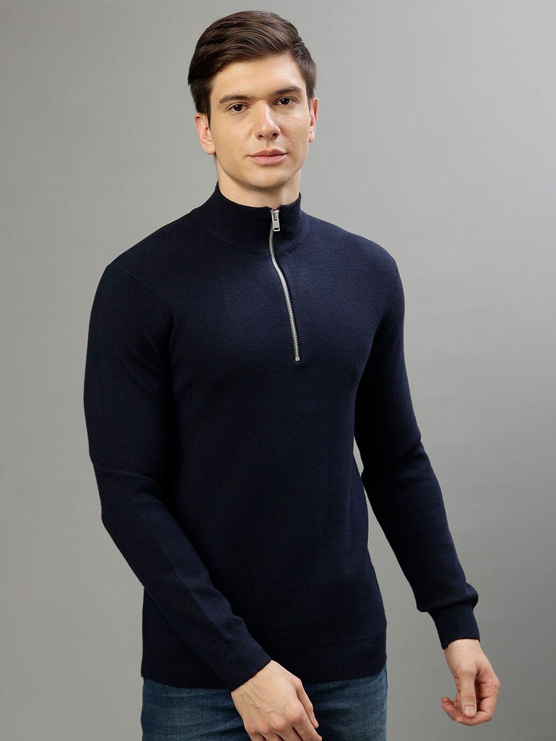 lindbergh-turtle-neck-half-zipper-pullover-sweater