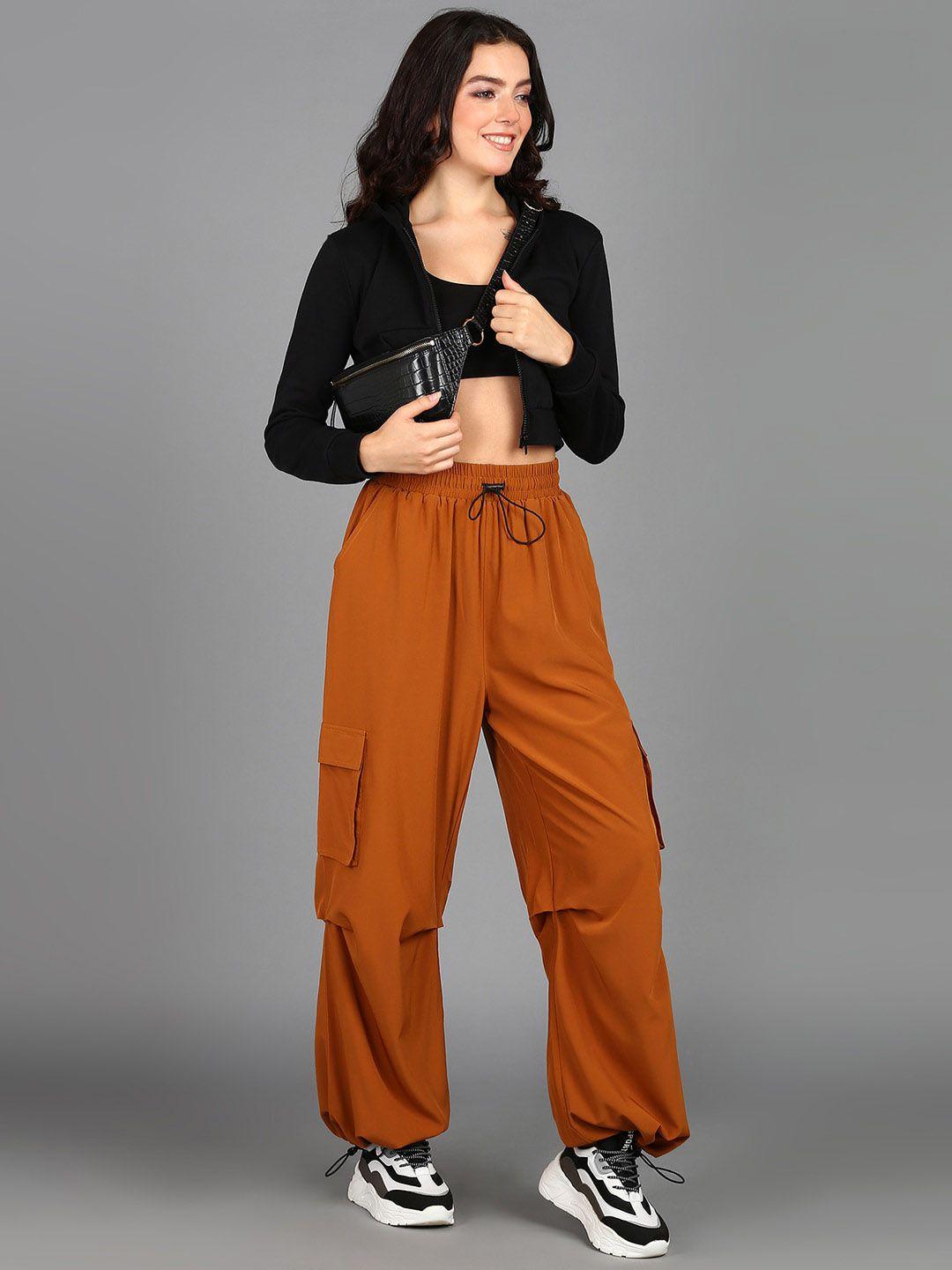 the-roadster-lifestyle-co.-women-mustard-baggy-fit-parachute-rapid-dry-track-pants