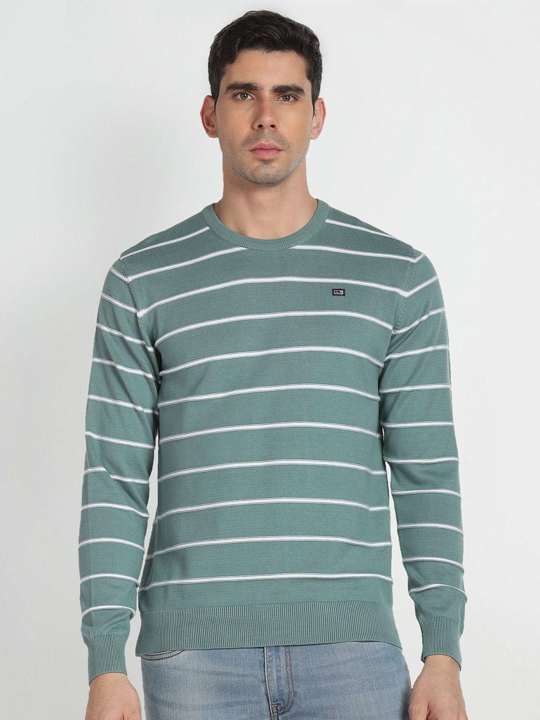 arrow-sport-round-neck-striped-pure-cotton-pullover-sweater
