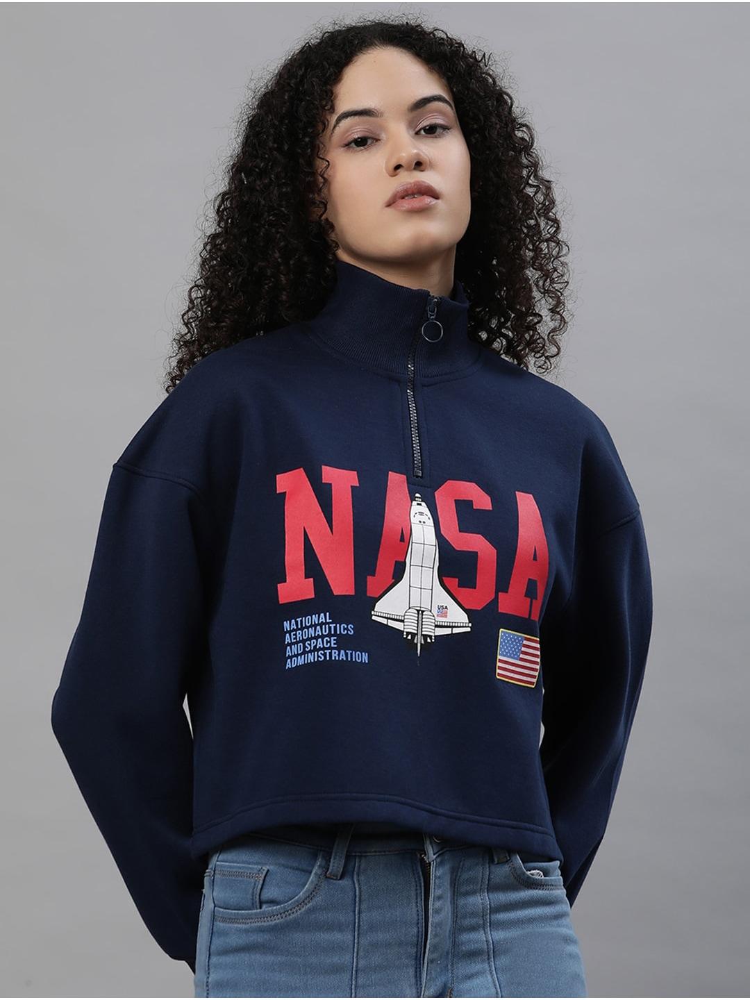 Free Authority Women NASA Printed Cotton Sweatshirt
