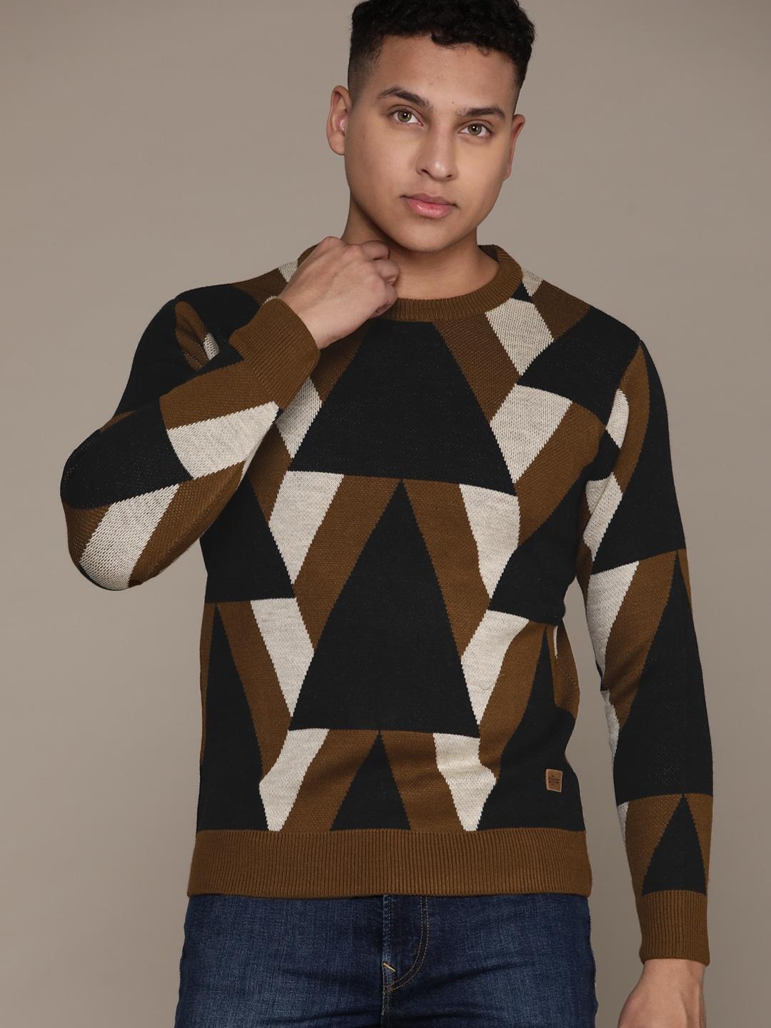 roadster-men-geometric-printed-acrylic-pullover-sweater