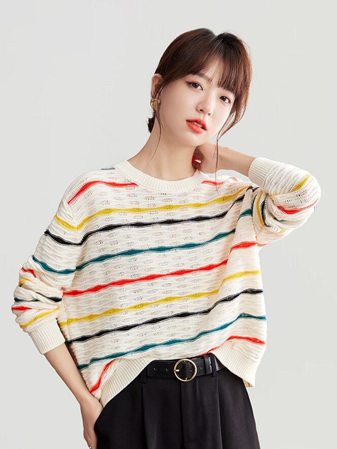 jc-collection-striped-round-neck-pullover