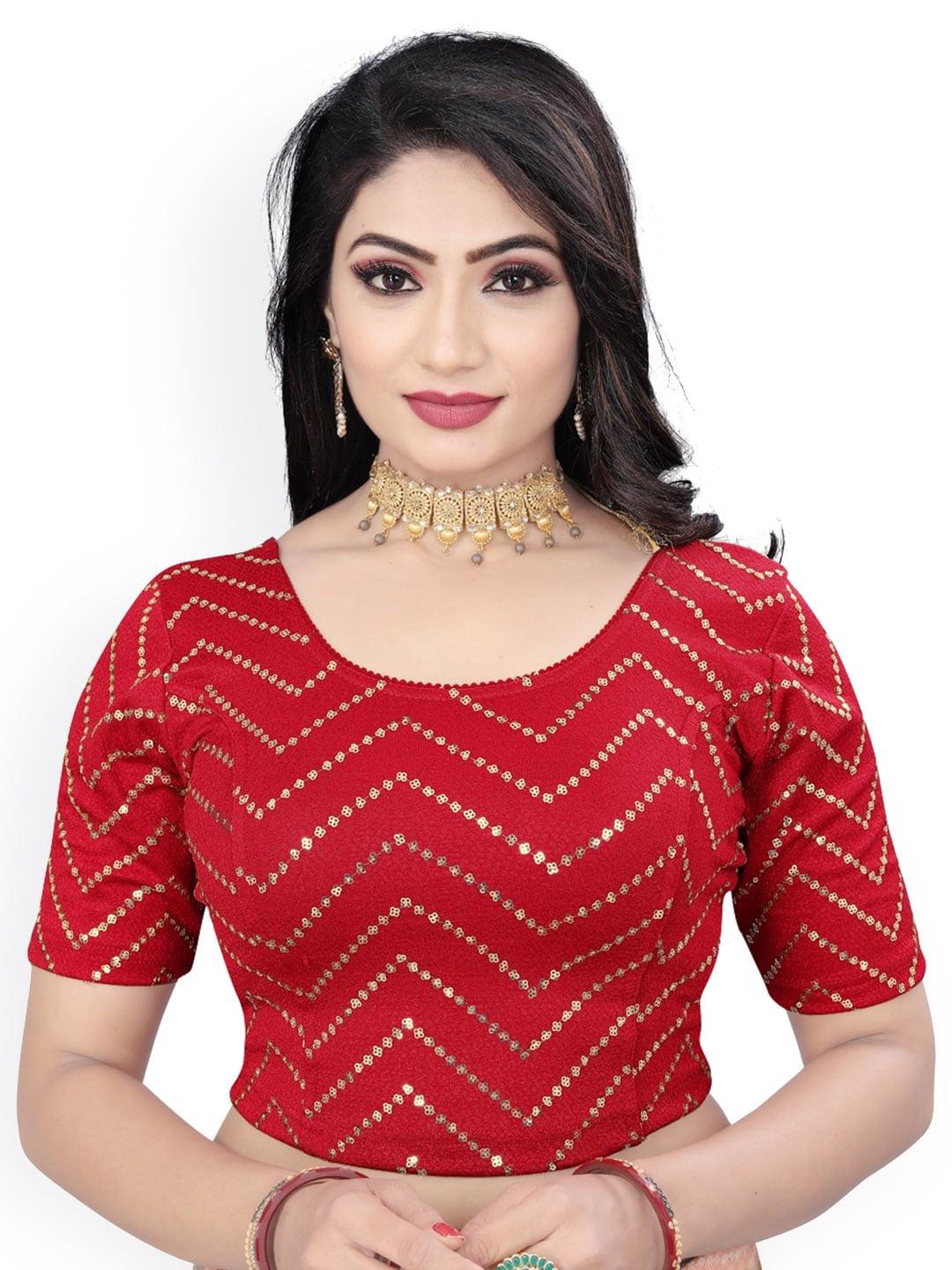 HIMRISE Embroidered Sequinned Saree Blouse