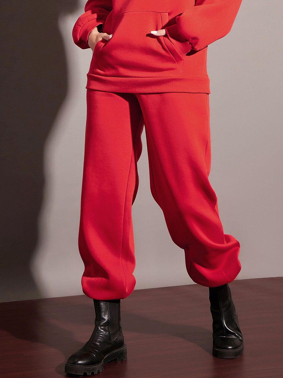 sassafras-women-red-relaxed-fit-joggers