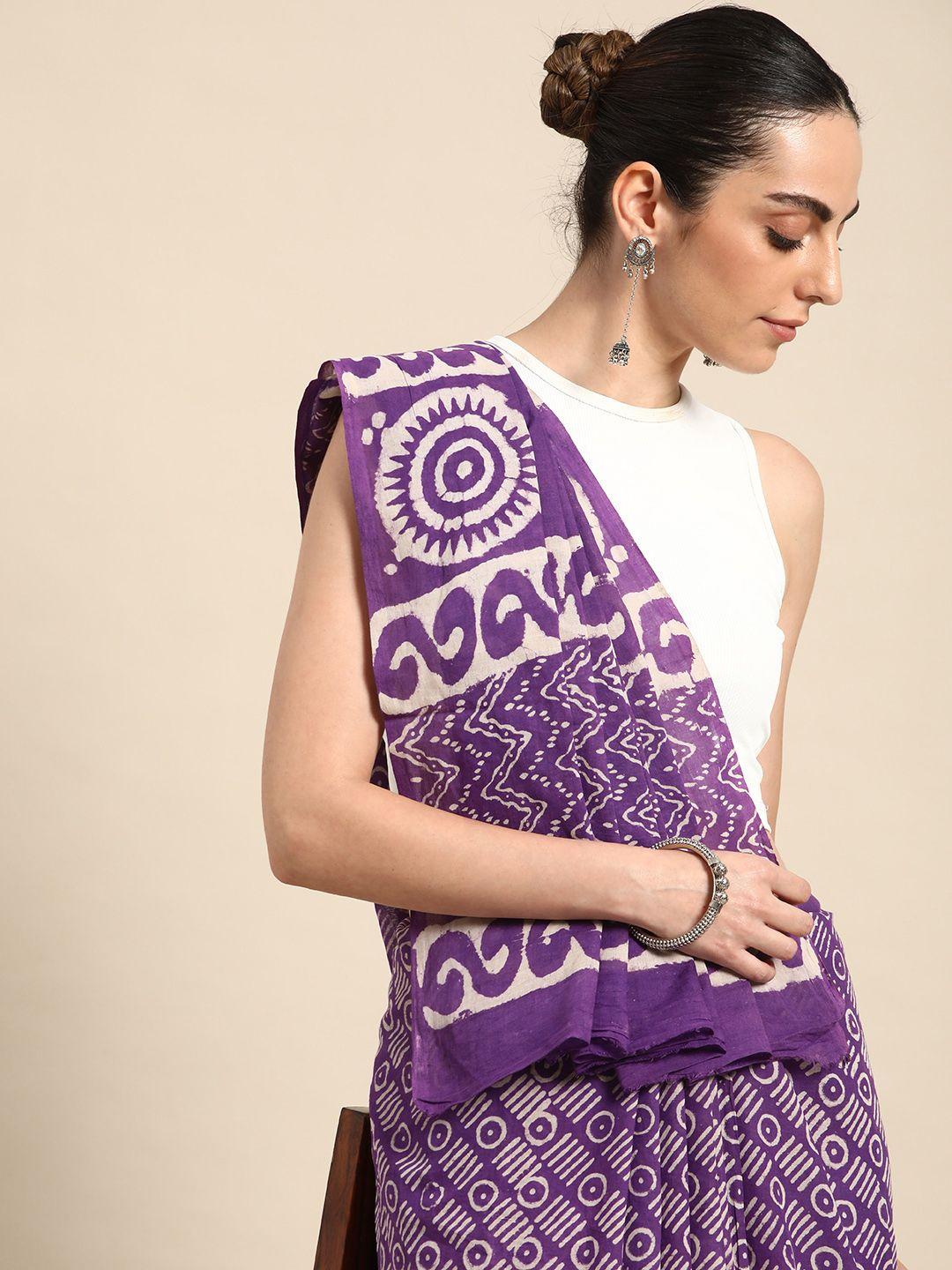 taavi-geometric-printed-pure-cotton-block-print-saree