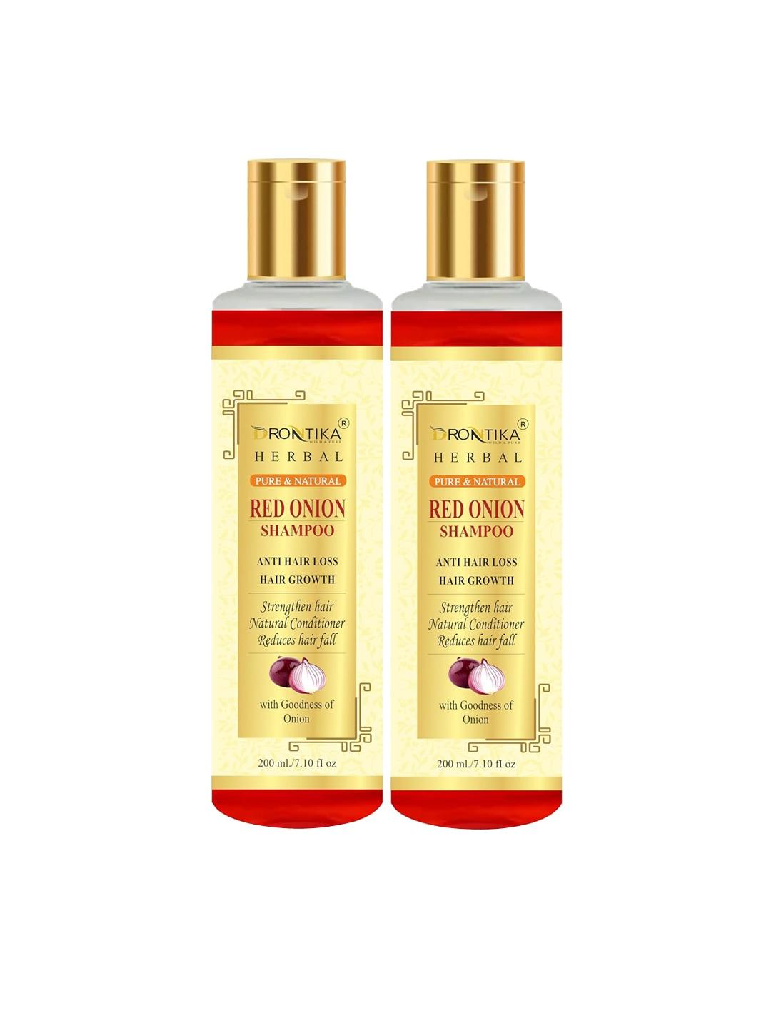 DRONTIKA Herbal Set of 2 Pure & Natural Red Onion Shampoo for Hair Growth - 200ml Each