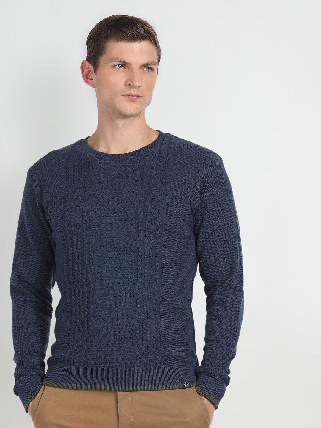 arrow-sport-cable-knit-long-sleeves-reversible-pullover