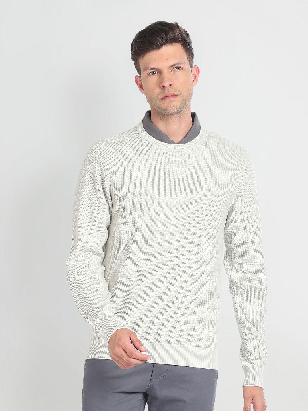 arrow-self-design-cable-knit-pullover-sweater